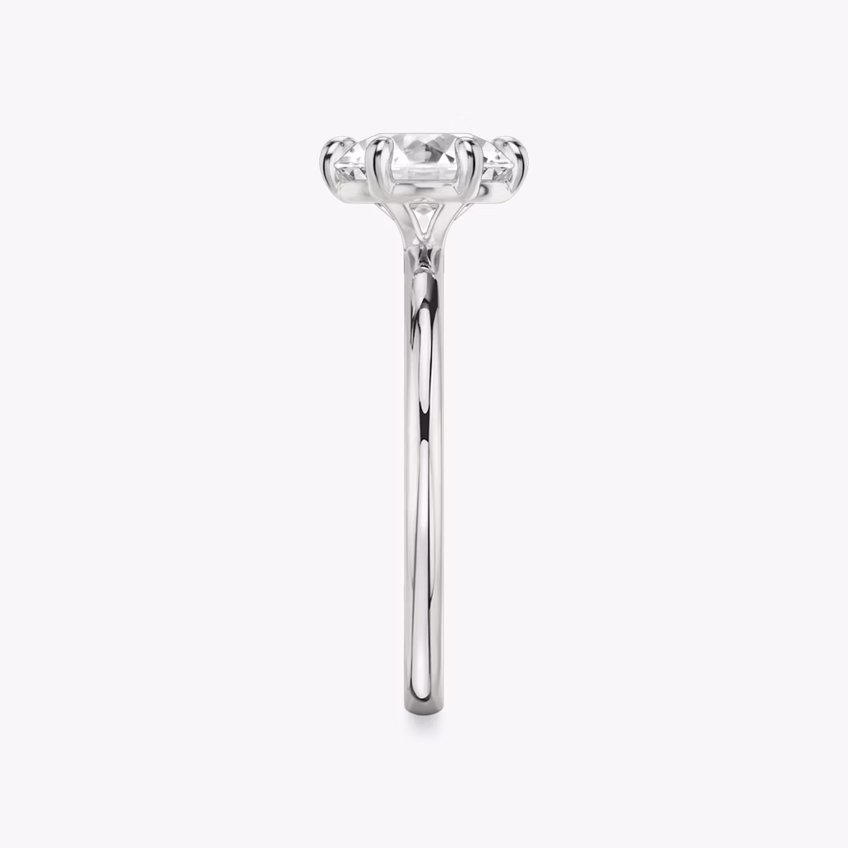 The Signature 6 Prong | Round Brilliant | 18k | White Gold | bandAccent: Plain | bandWidth: standard | caratWeight: 1.0ct | hiddenHalo: no | diamondOrientation: vertical