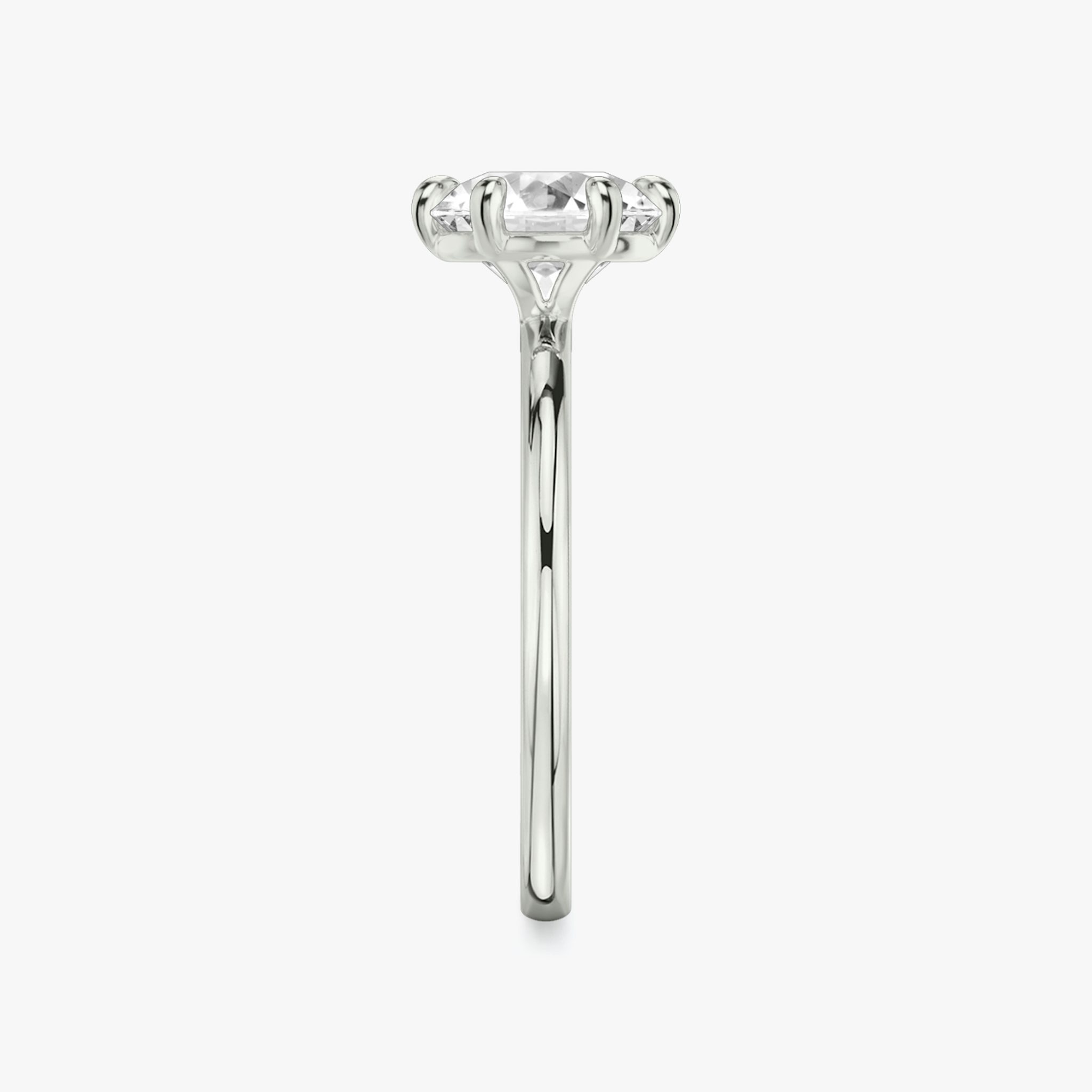 The Signature 6 Prong | Round Brilliant | 18k | White Gold | bandAccent: Plain | bandWidth: standard | caratWeight: other | hiddenHalo: no | diamondOrientation: vertical