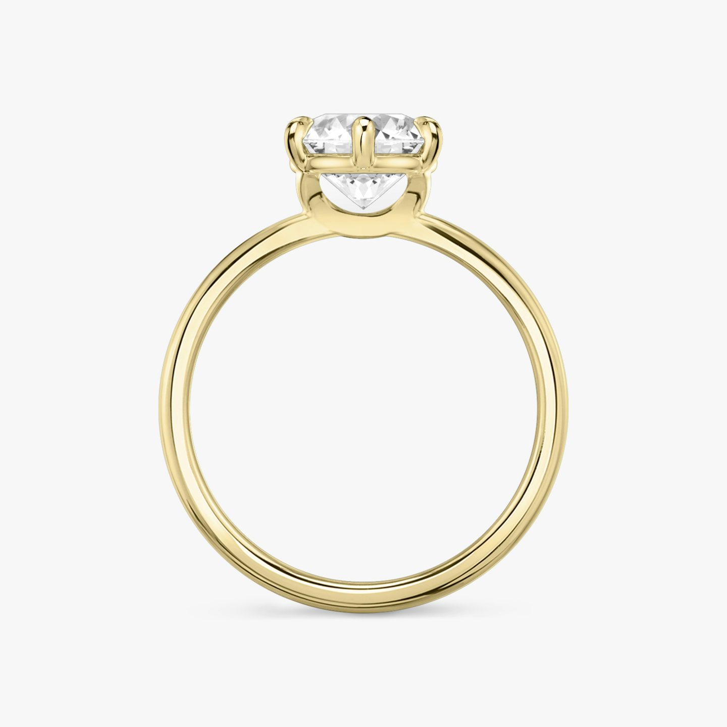 The Signature 6 Prong | Round Brilliant | 18k | Yellow Gold | bandAccent: Plain | bandWidth: standard | caratWeight: 1.5ct | hiddenHalo: no | diamondOrientation: vertical