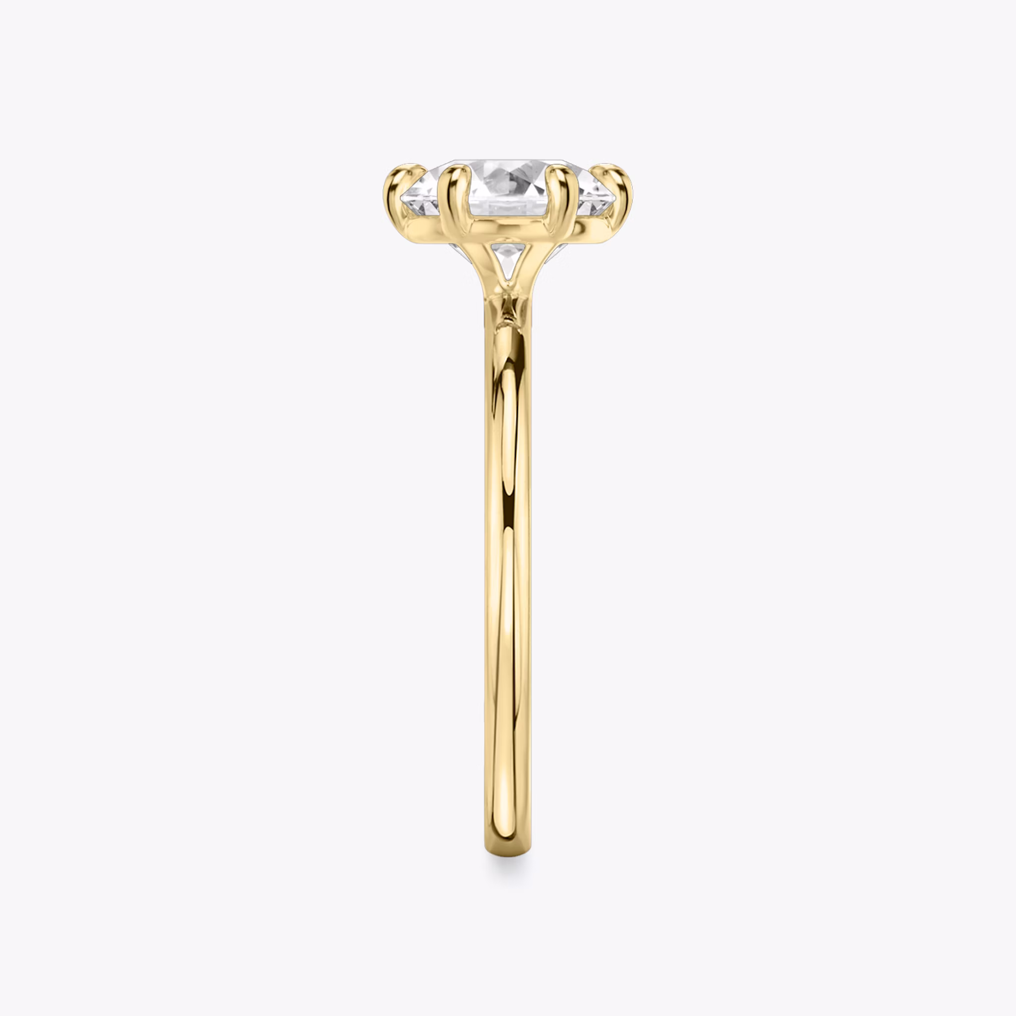 The Signature 6 Prong | Round Brilliant | 18k | Yellow Gold | bandAccent: Plain | bandWidth: standard | caratWeight: other | hiddenHalo: no | diamondOrientation: vertical