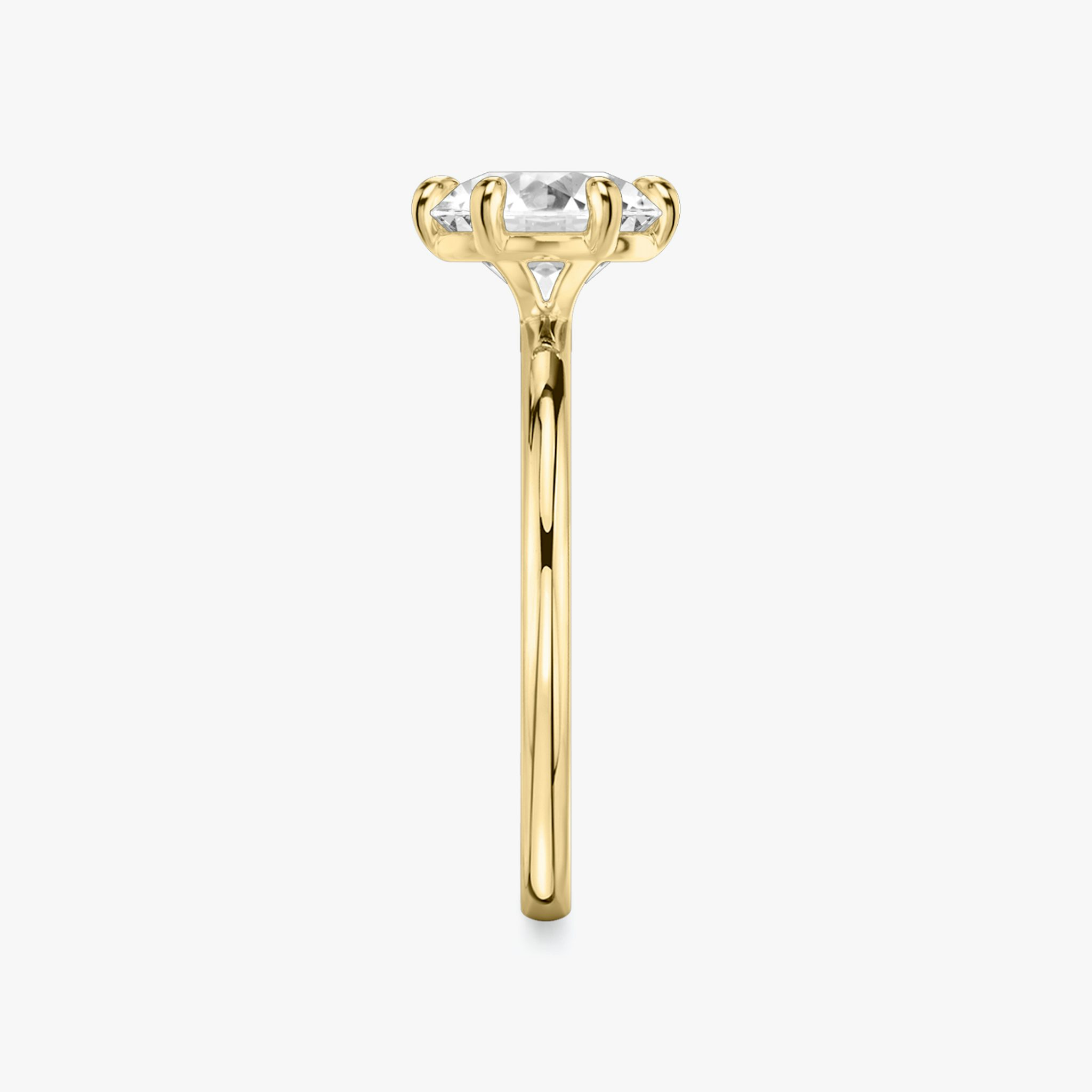 The Signature 6 Prong | Round Brilliant | 18k | Yellow Gold | bandAccent: Plain | bandWidth: standard | caratWeight: other | hiddenHalo: no | diamondOrientation: vertical
