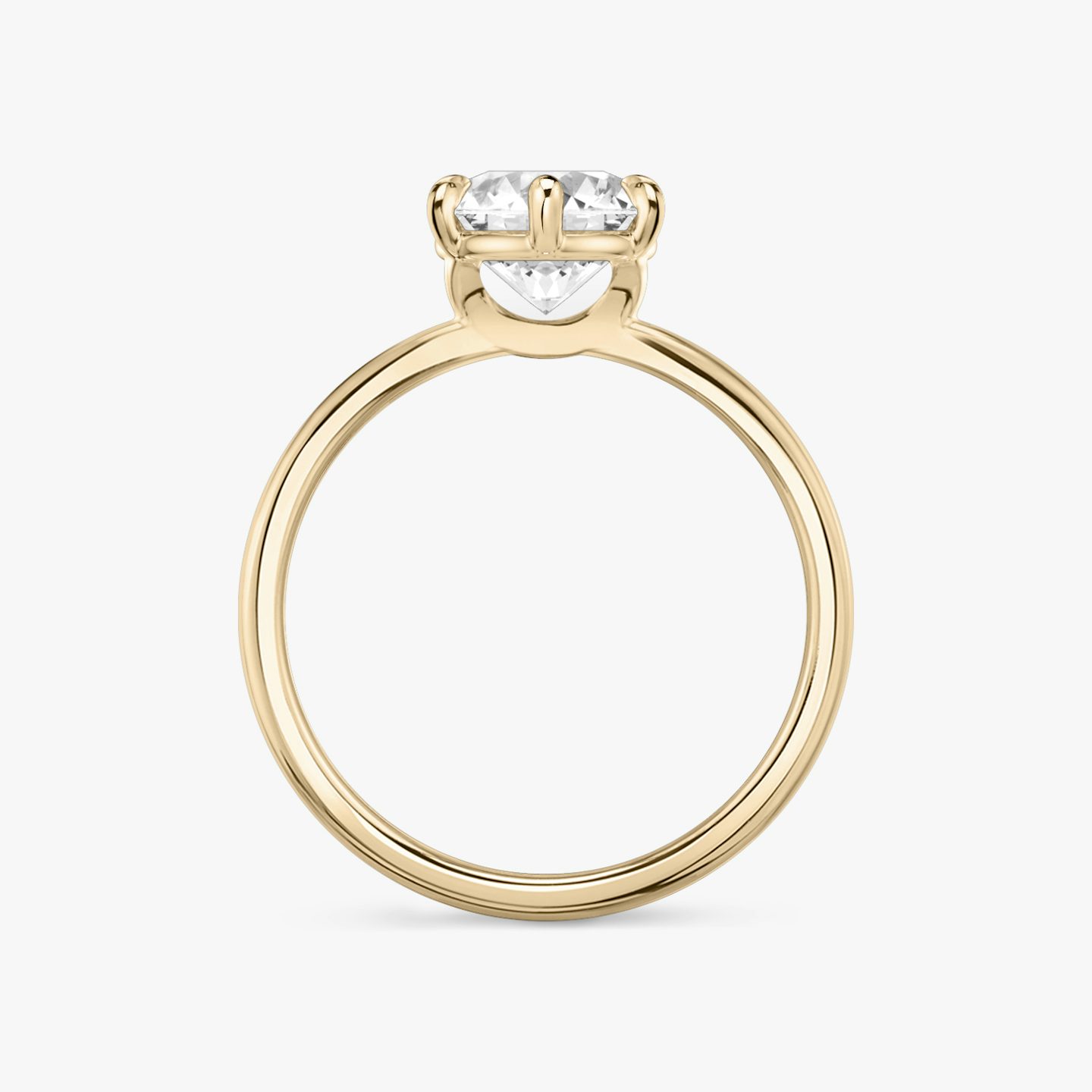 The Signature 6 Prong | Round Brilliant | 14k | Rose Gold | bandAccent: Plain | bandWidth: standard | caratWeight: 1.5ct | hiddenHalo: no | diamondOrientation: vertical