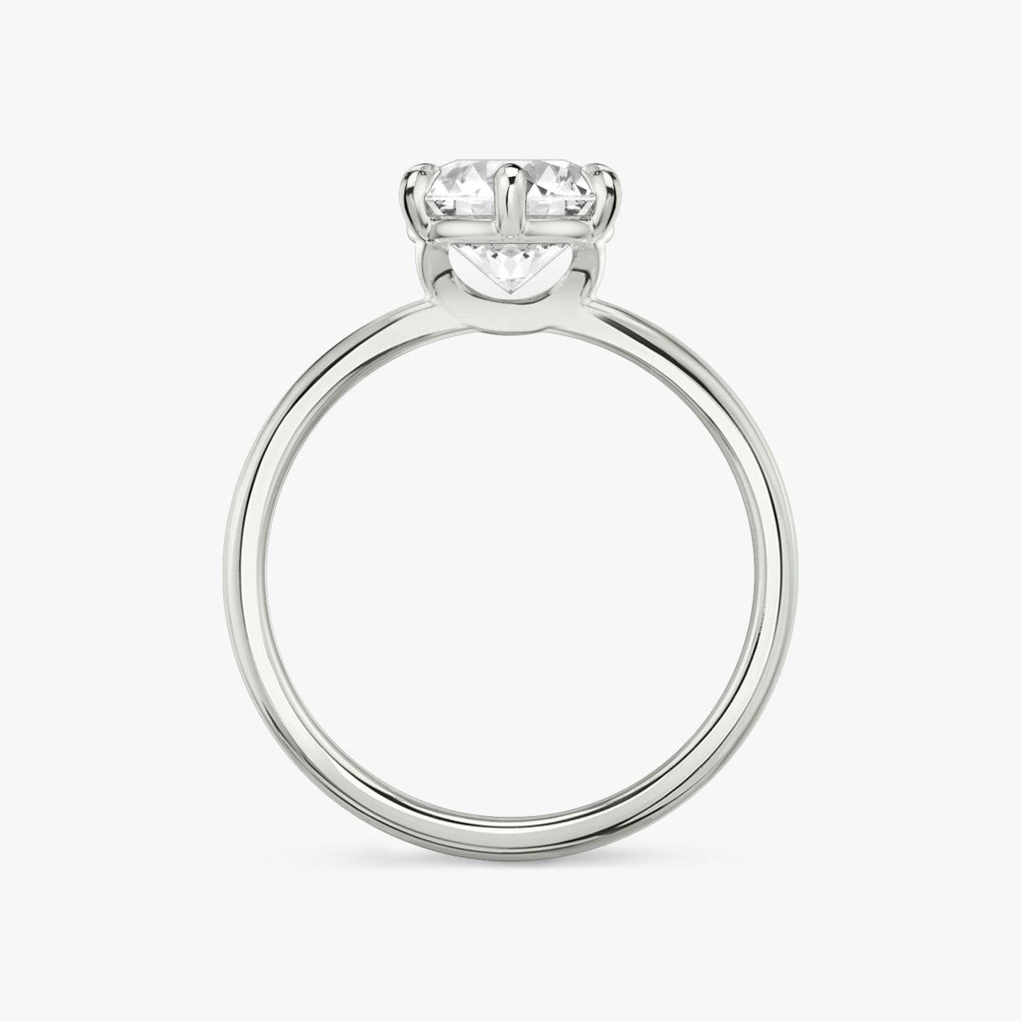 The Signature 6 Prong | Round Brilliant | Platinum | bandAccent: Plain | bandWidth: standard | caratWeight: 2.0ct | hiddenHalo: no | diamondOrientation: vertical