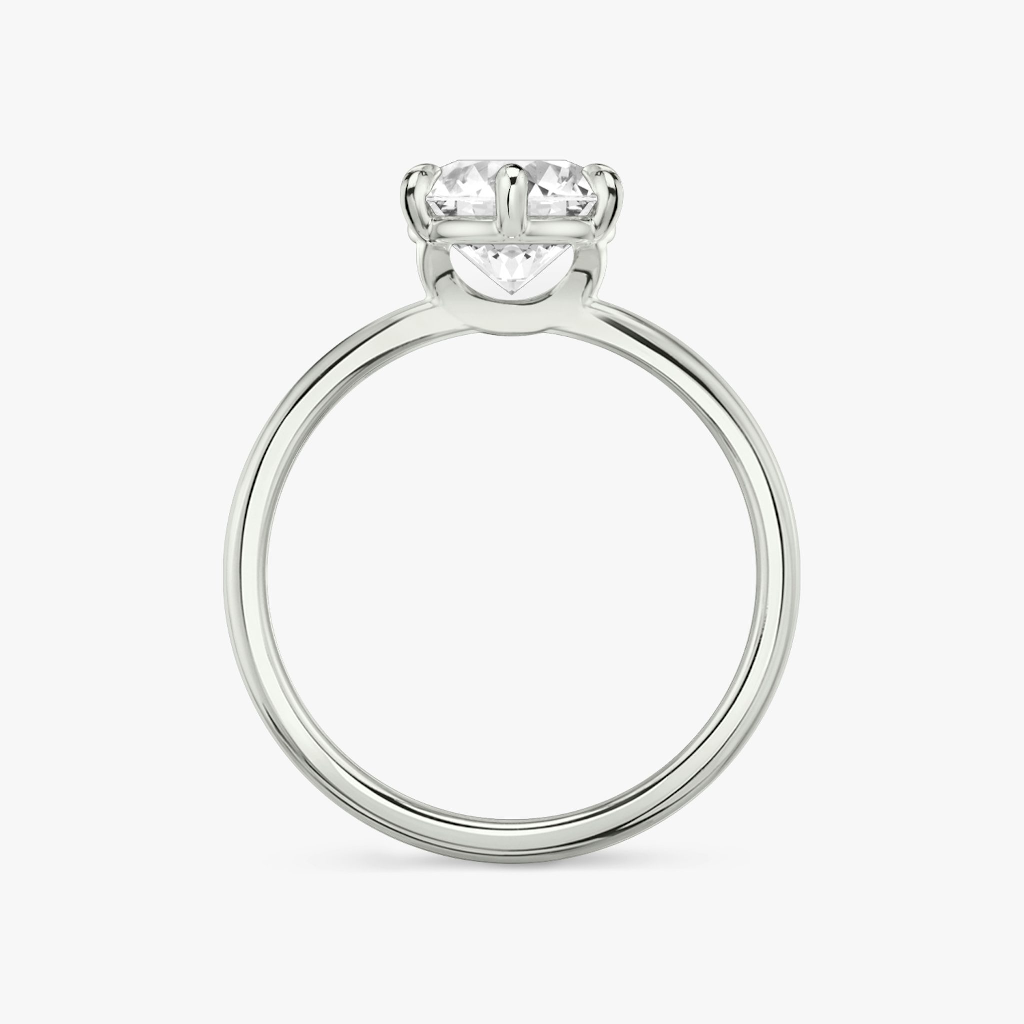The Signature 6 Prong | Round Brilliant | 18k | White Gold | bandAccent: Plain | bandWidth: standard | caratWeight: other | hiddenHalo: no | diamondOrientation: vertical