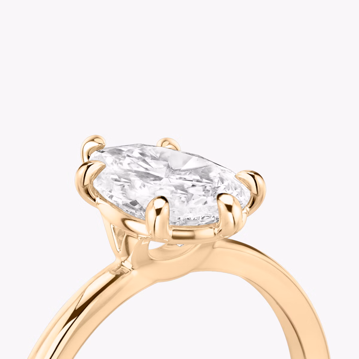 The Signature 6 Prong | Pear | 14k | Rose Gold | bandAccent: Plain | bandWidth: standard | hiddenHalo: no | diamondOrientation: vertical | caratWeight: other