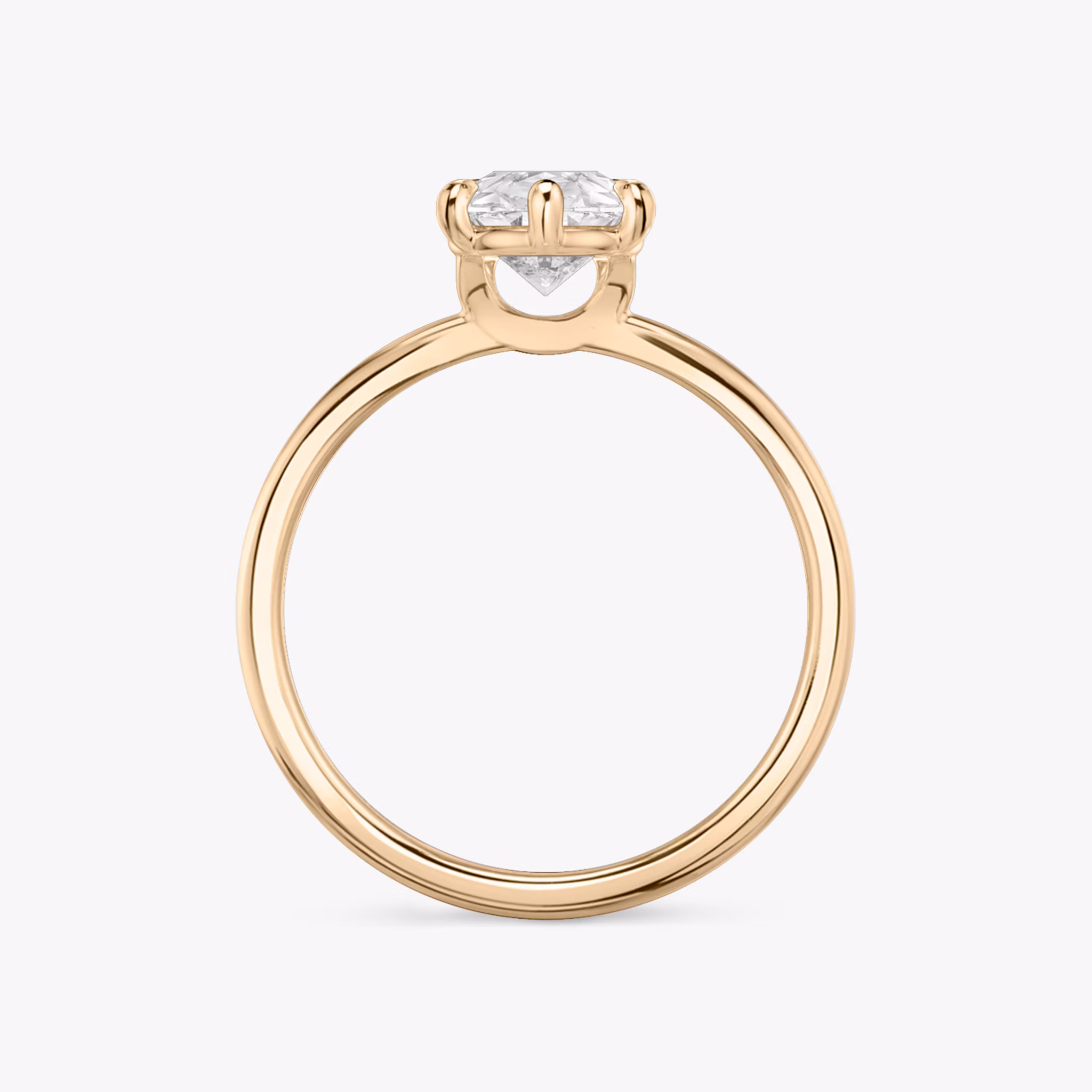 The Signature 6 Prong | Pear | 14k | Rose Gold | bandAccent: Plain | bandWidth: standard | hiddenHalo: no | diamondOrientation: vertical | caratWeight: other