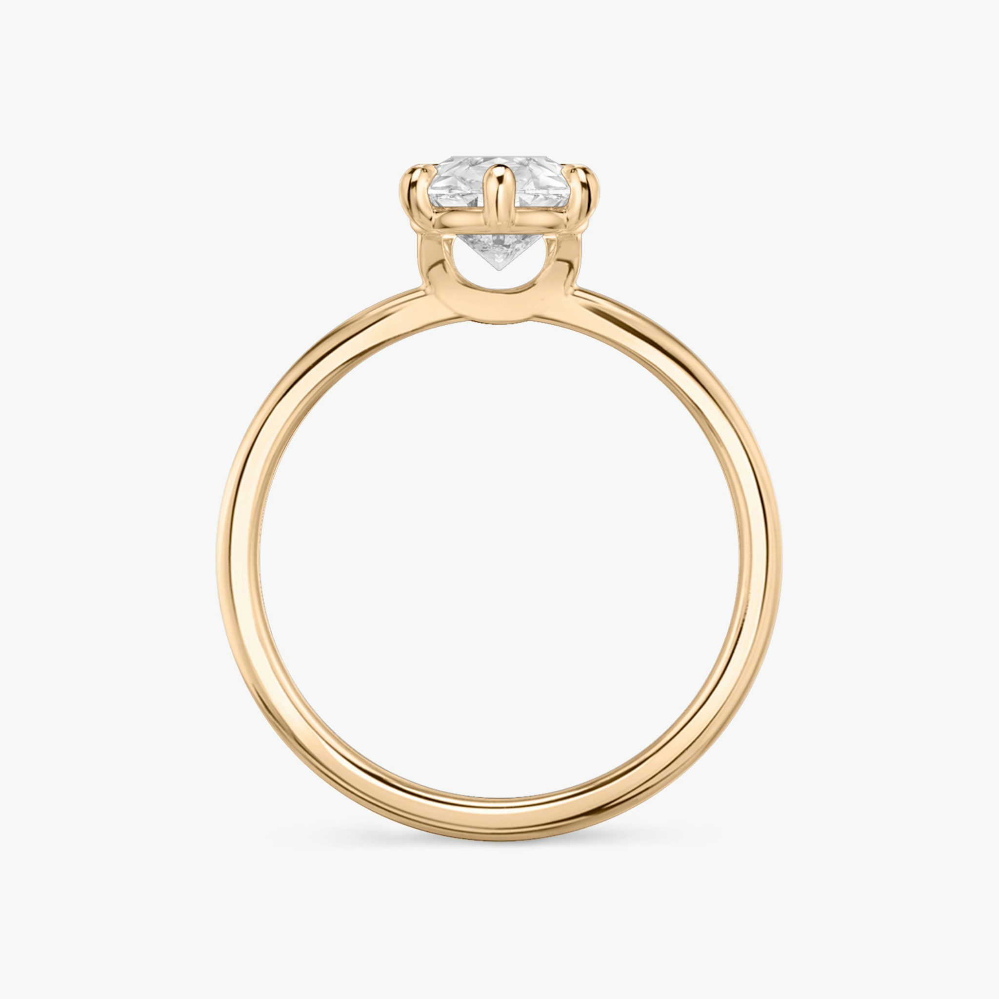 The Signature 6 Prong | Pear | 14k | Rose Gold | bandAccent: Plain | bandWidth: standard | hiddenHalo: no | diamondOrientation: vertical | caratWeight: other