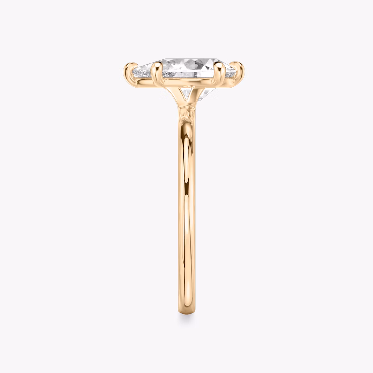The Signature 6 Prong | Pear | 14k | Rose Gold | bandAccent: Plain | bandWidth: standard | hiddenHalo: no | diamondOrientation: vertical | caratWeight: other