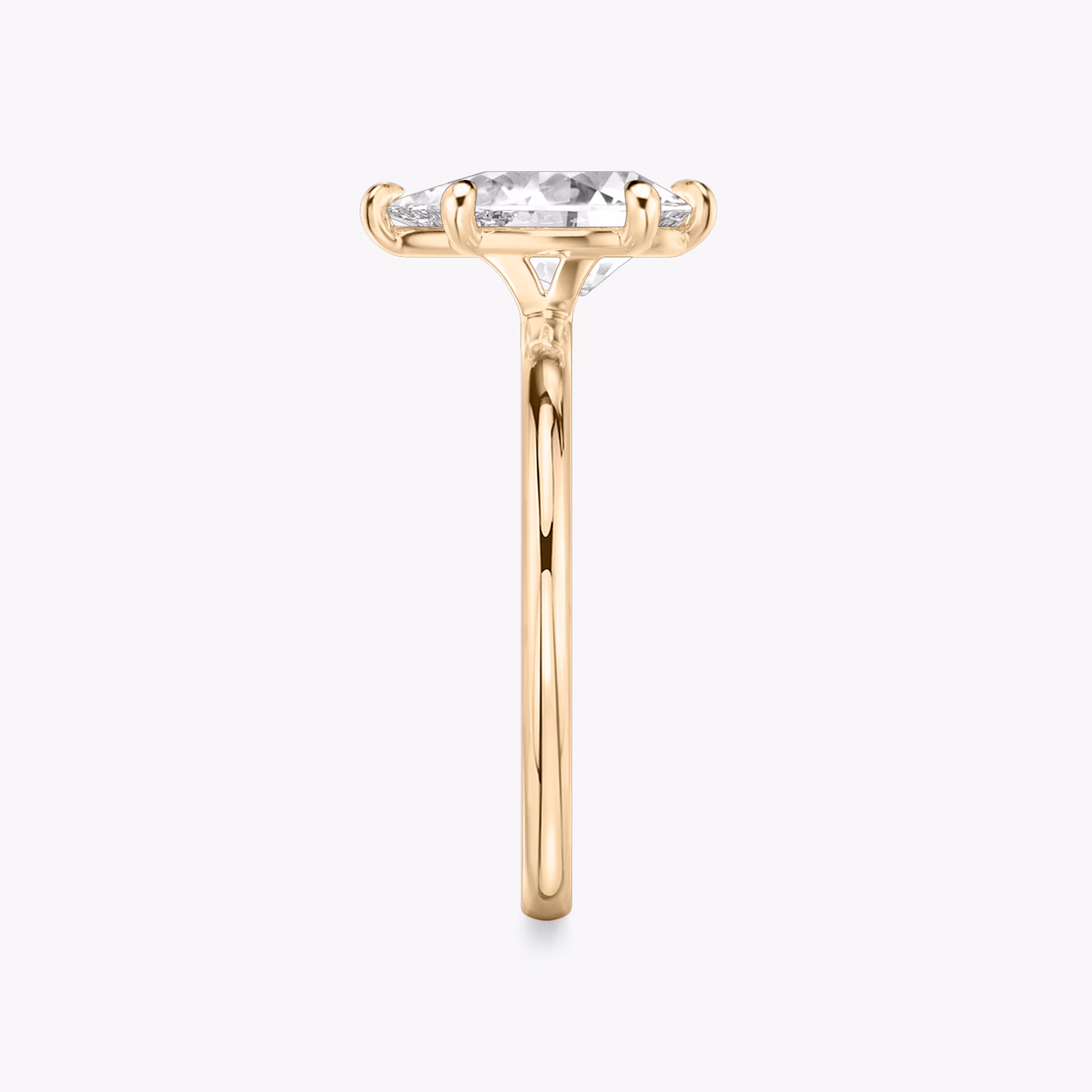 The Signature 6 Prong | Pear | 14k | Rose Gold | bandAccent: Plain | bandWidth: standard | hiddenHalo: no | diamondOrientation: vertical | caratWeight: other