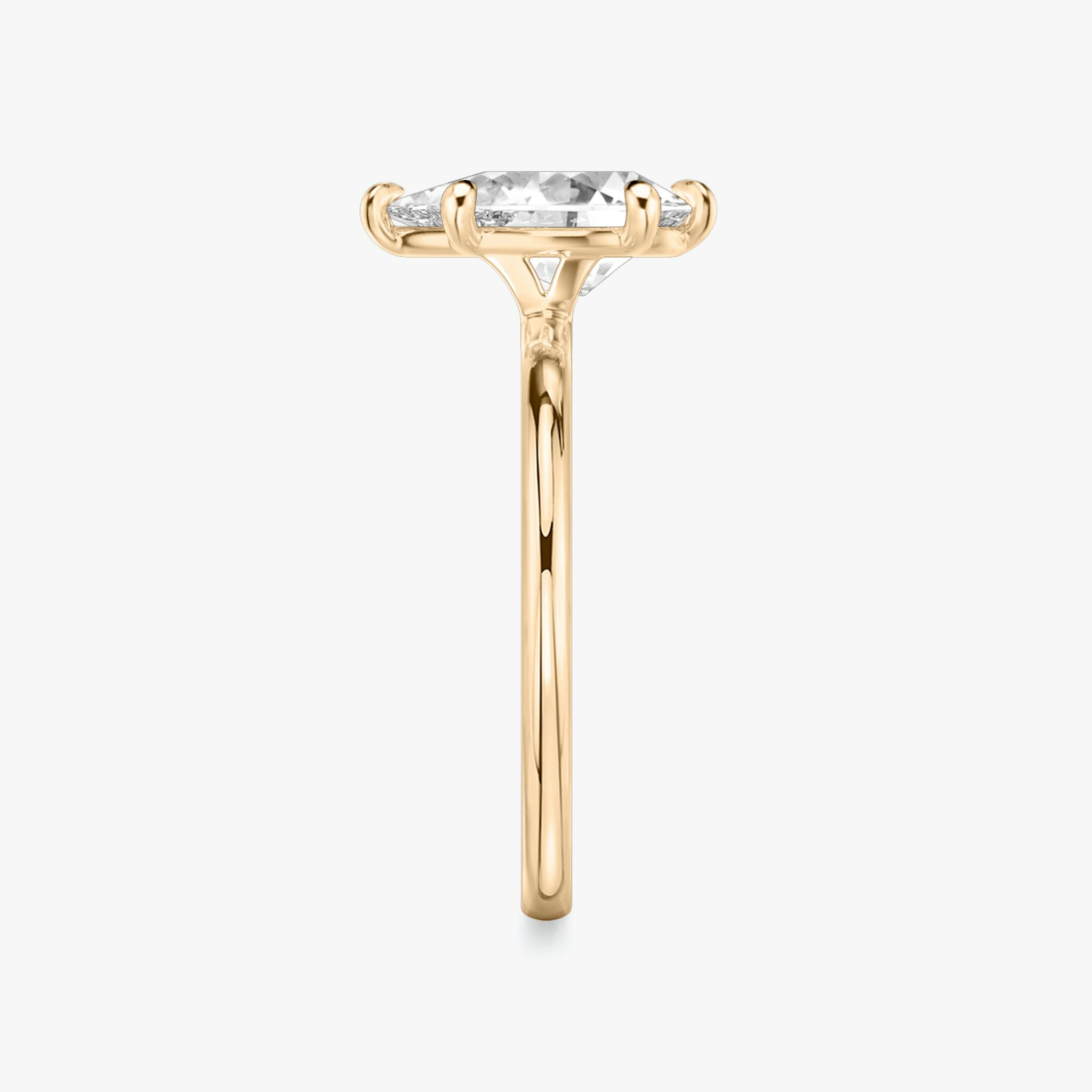 The Signature 6 Prong | Pear | 14k | Rose Gold | bandAccent: Plain | bandWidth: standard | hiddenHalo: no | diamondOrientation: vertical | caratWeight: other