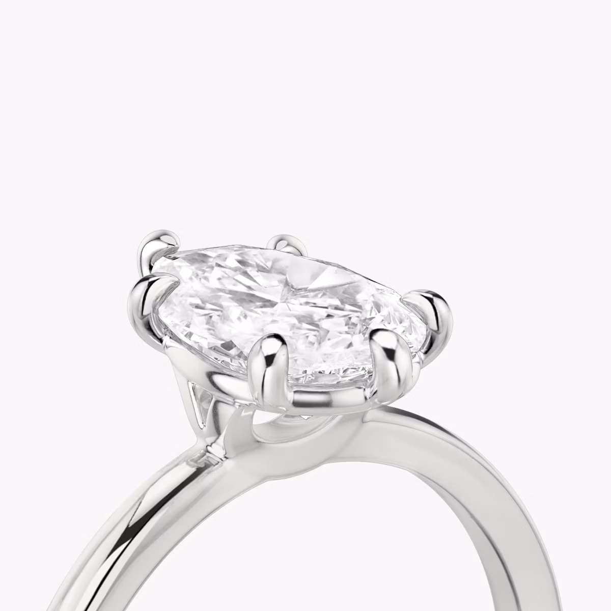 The Signature 6 Prong | Pear | Platinum | bandAccent: Plain | bandWidth: standard | hiddenHalo: no | diamondOrientation: vertical | caratWeight: other