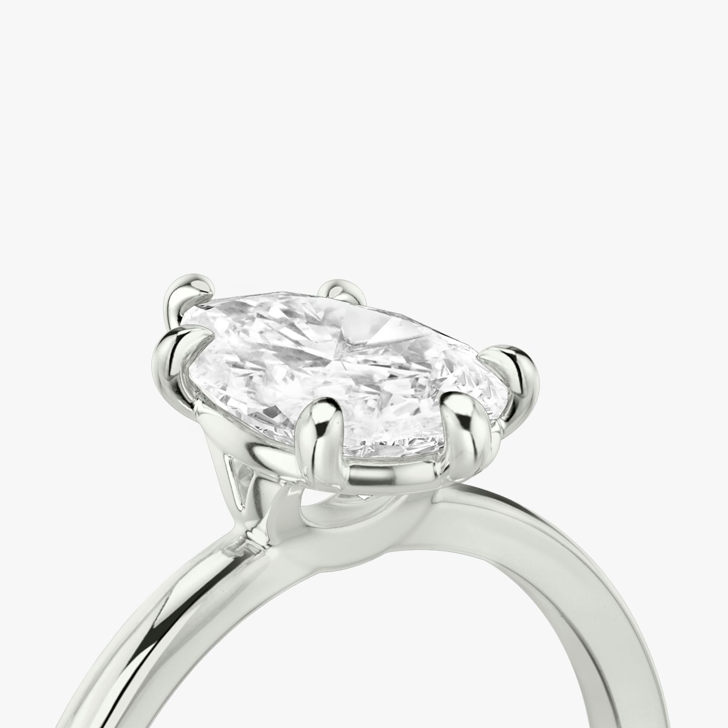 Signature 6 Prong | Tropfen | Platin | bandAccent: Ohne Pavé-Besatz | bandWidth: standard | hiddenHalo: no | diamondOrientation: vertical | caratWeight: other
