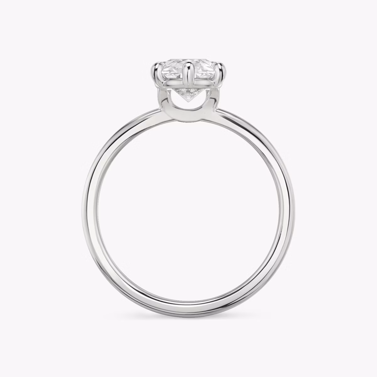 The Signature 6 Prong | Pear | Platinum | bandAccent: Plain | bandWidth: standard | hiddenHalo: no | diamondOrientation: vertical | caratWeight: other