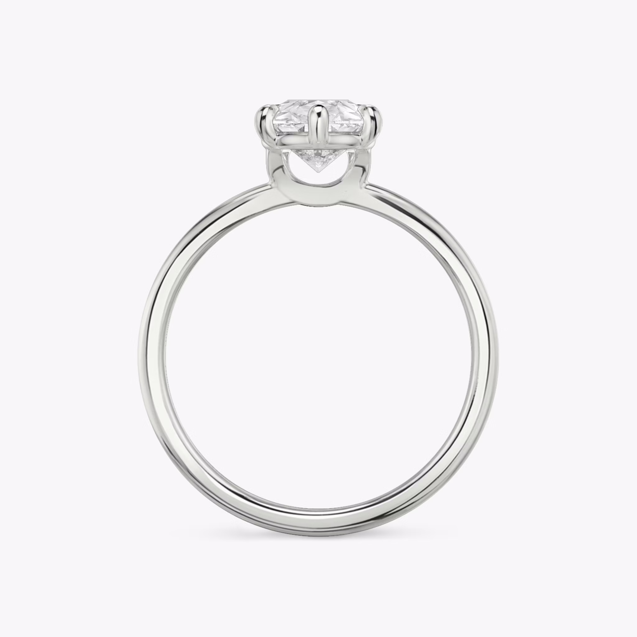 The Signature 6 Prong | Pear | 18k | White Gold | bandAccent: Plain | bandWidth: standard | hiddenHalo: no | diamondOrientation: vertical | caratWeight: other