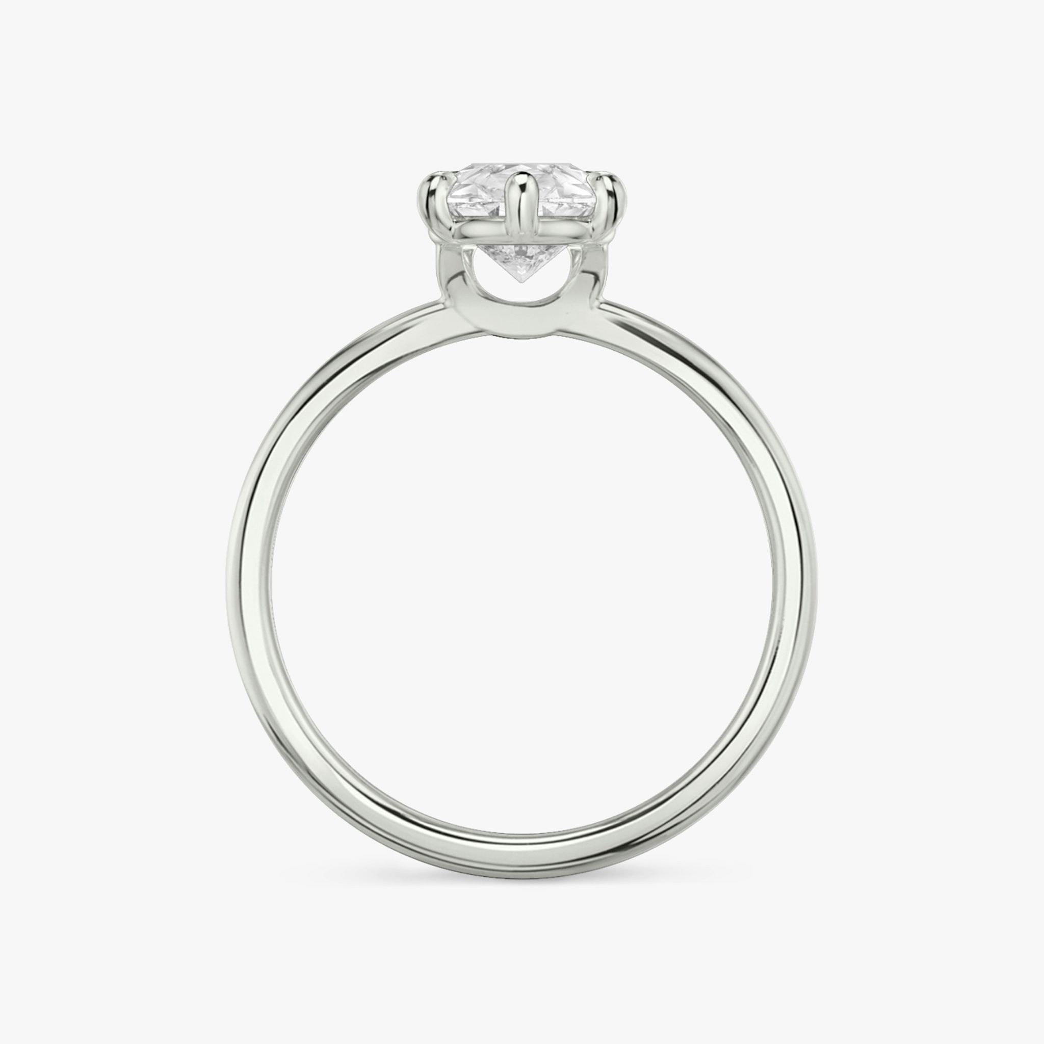The Signature 6 Prong | Pear | 18k | White Gold | bandAccent: Plain | bandWidth: standard | hiddenHalo: no | diamondOrientation: vertical | caratWeight: other