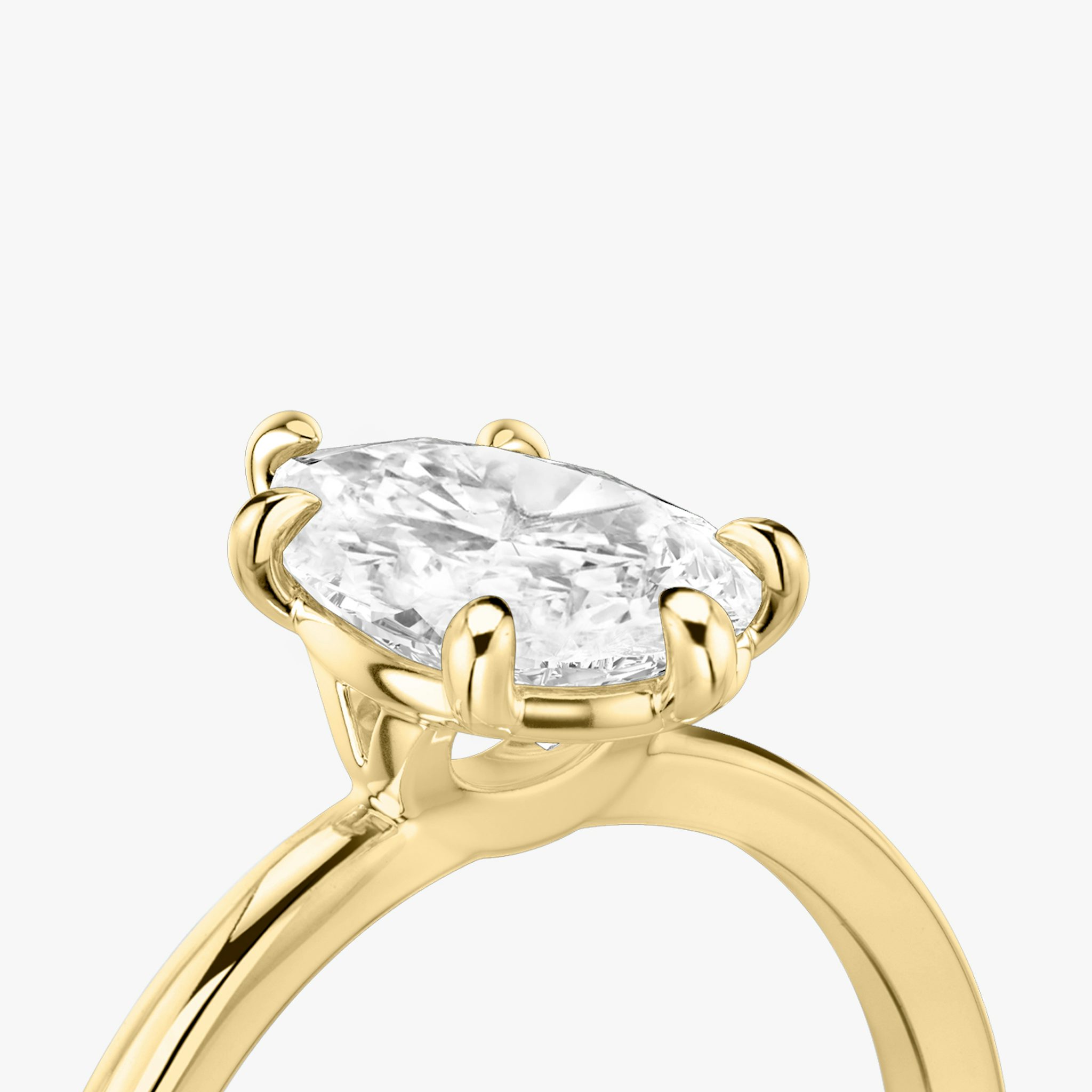 The Signature 6 Prong | Pear | 18k | Yellow Gold | bandAccent: Plain | bandWidth: standard | hiddenHalo: no | diamondOrientation: vertical | caratWeight: other