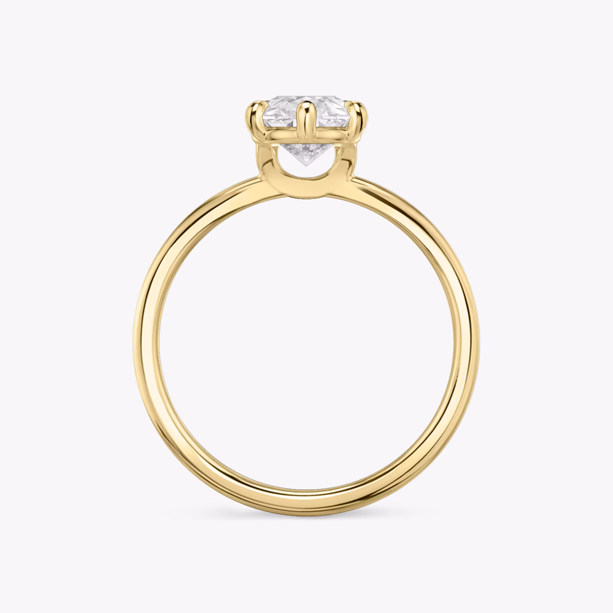 The Signature 6 Prong | Pear | 18k | Yellow Gold | bandAccent: Plain | bandWidth: standard | hiddenHalo: no | diamondOrientation: vertical | caratWeight: other