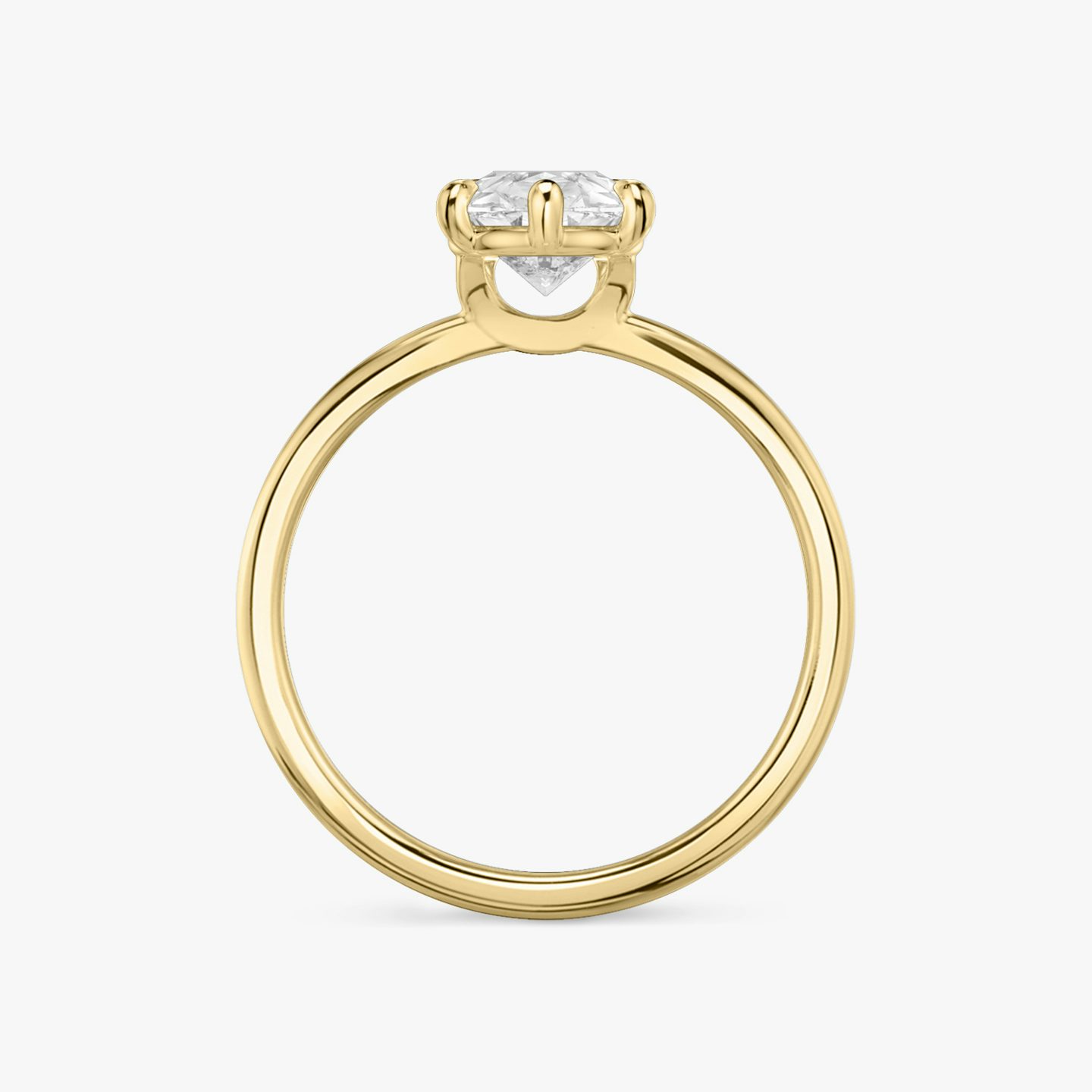 The Signature 6 Prong | Pear | 18k | Yellow Gold | bandAccent: Plain | bandWidth: standard | hiddenHalo: no | diamondOrientation: vertical | caratWeight: other