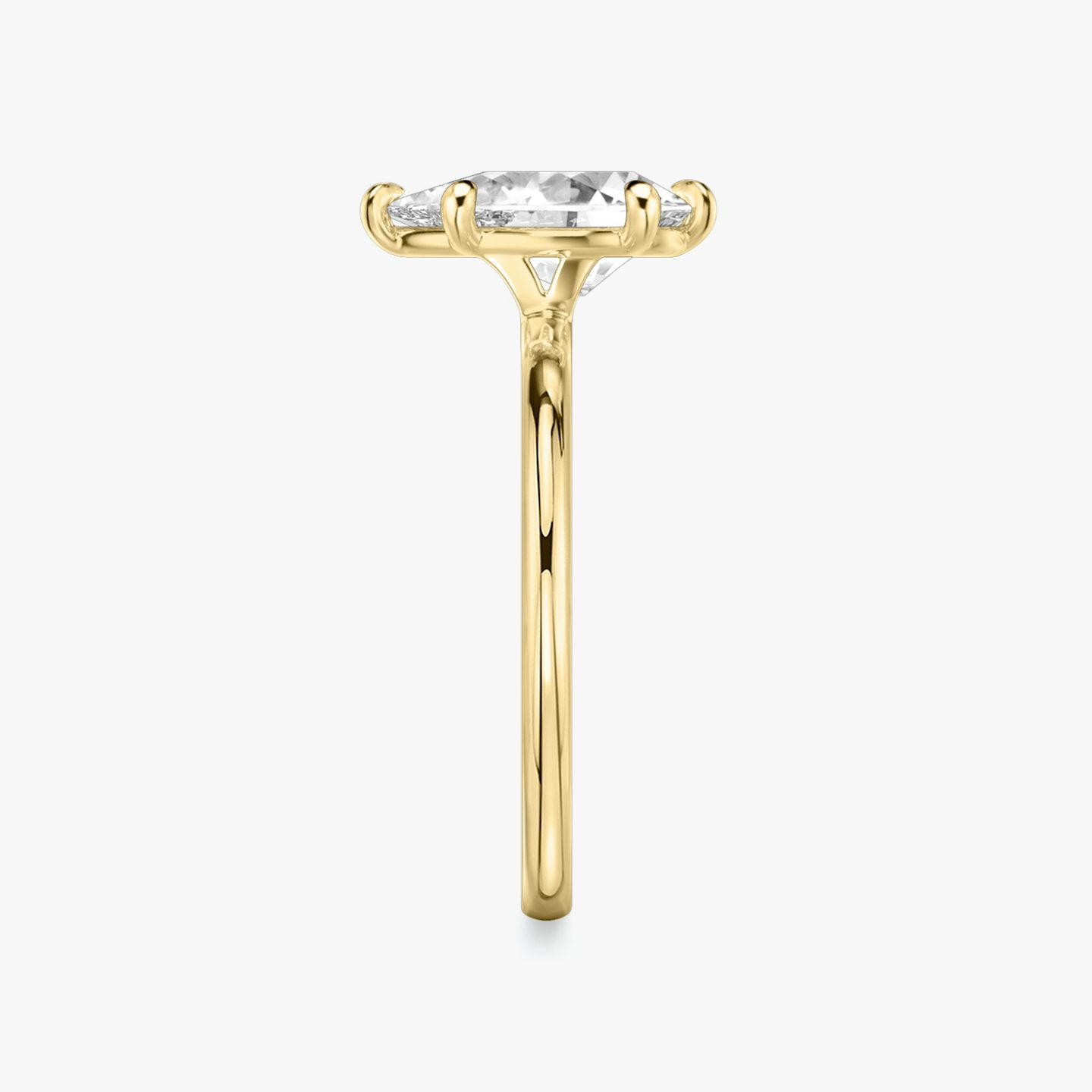 The Signature 6 Prong | Pear | 18k | Yellow Gold | bandAccent: Plain | bandWidth: standard | hiddenHalo: no | diamondOrientation: vertical | caratWeight: other