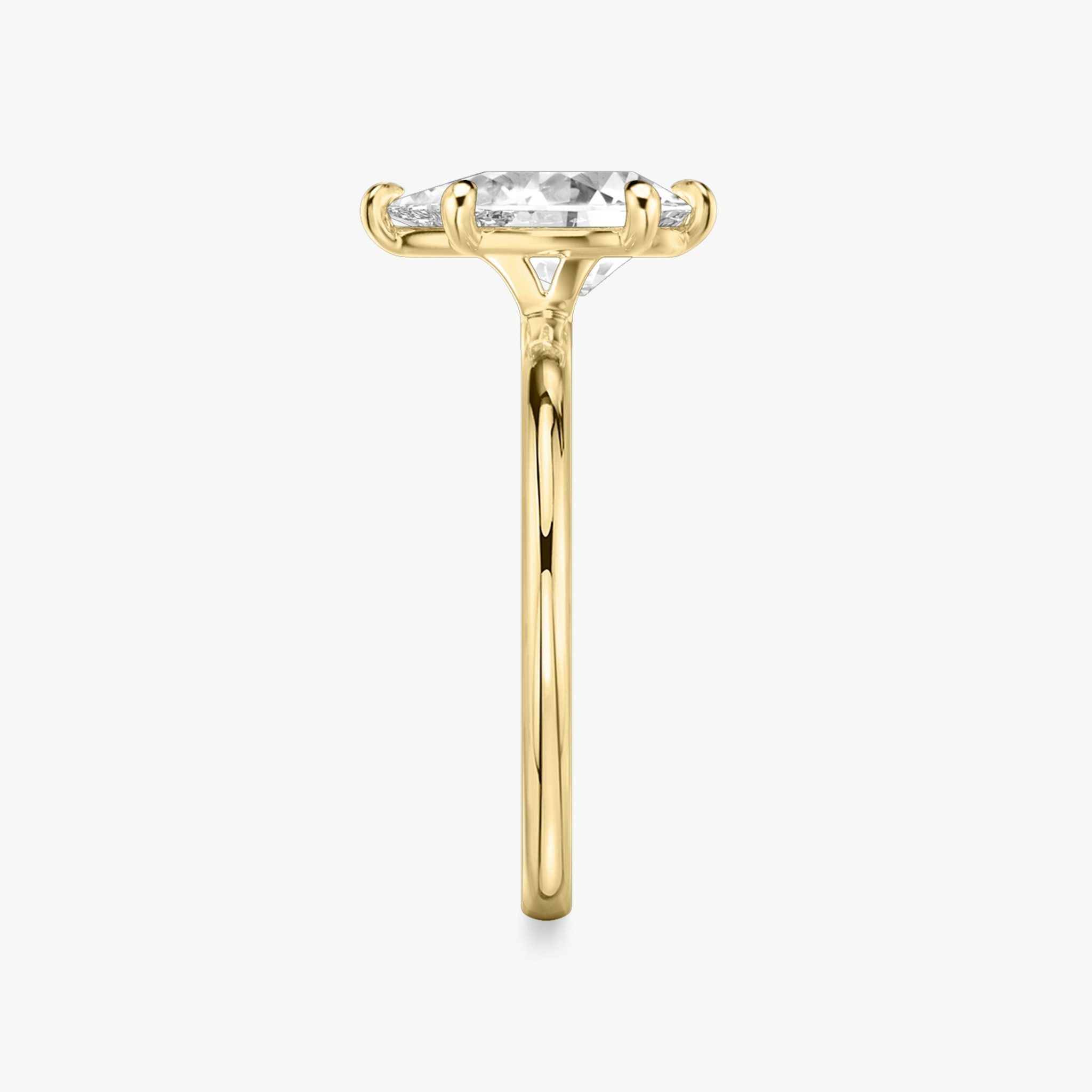 The Signature 6 Prong | Pear | 18k | Yellow Gold | bandAccent: Plain | bandWidth: standard | hiddenHalo: no | diamondOrientation: vertical | caratWeight: other