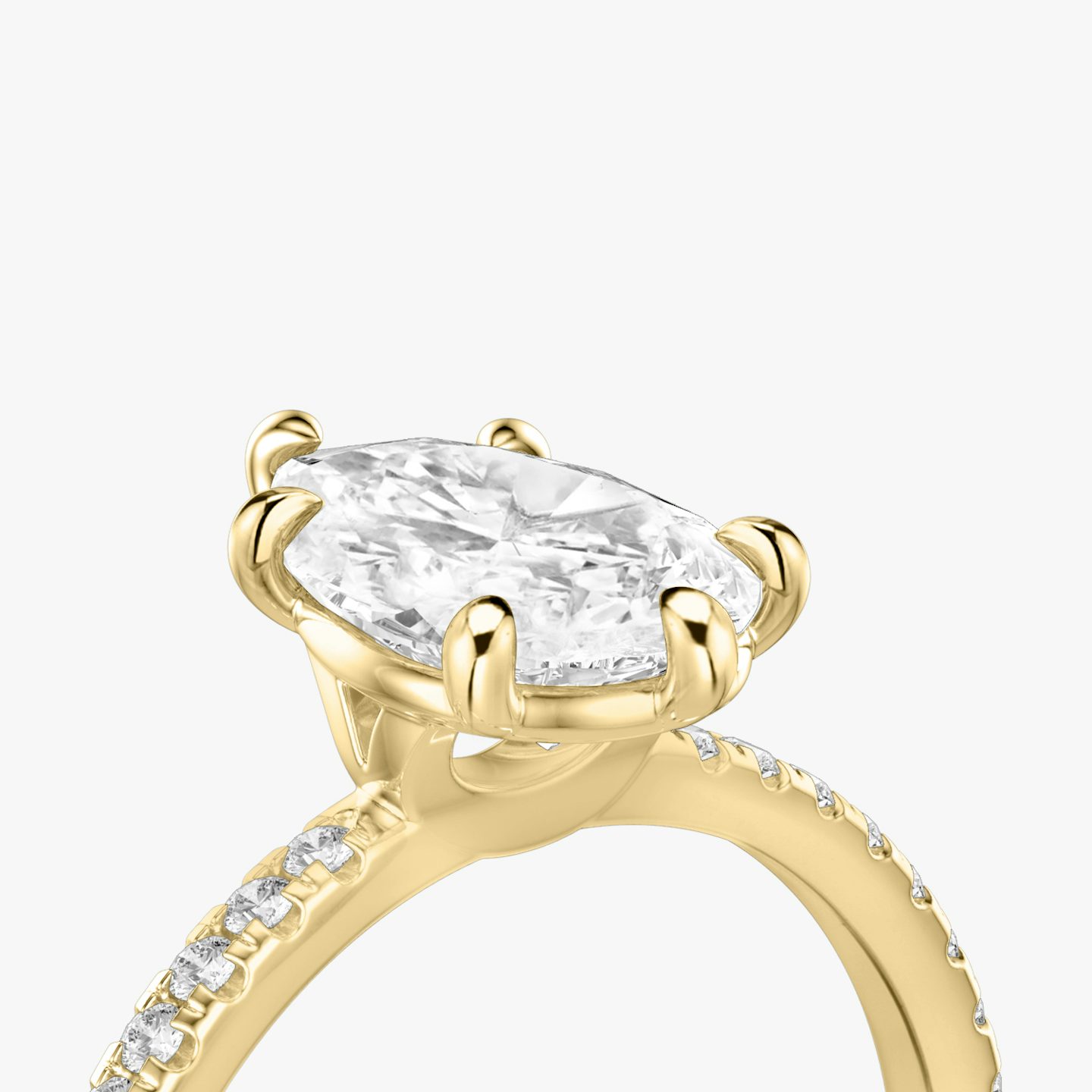 The Signature 6 Prong | Pear | 18k | Yellow Gold | bandAccent: Pavé | bandWidth: standard | hiddenHalo: no | diamondOrientation: vertical | caratWeight: other