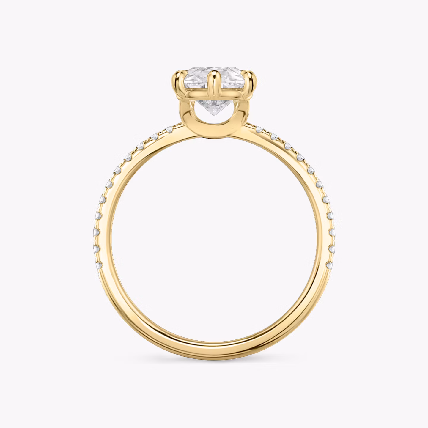 The Signature 6 Prong | Pear | 18k | Yellow Gold | bandAccent: Pavé | bandWidth: standard | hiddenHalo: no | diamondOrientation: vertical | caratWeight: other