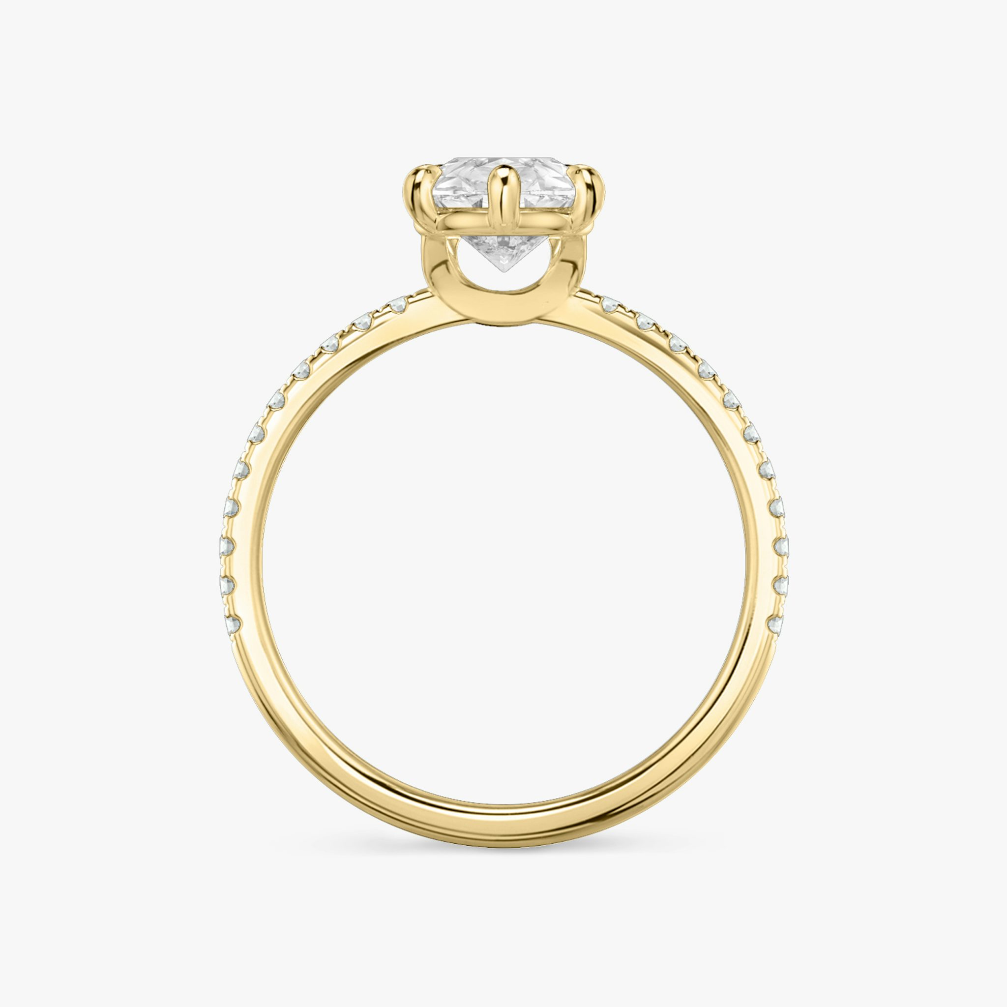 The Signature 6 Prong | Pear | 18k | Yellow Gold | bandAccent: Pavé | bandWidth: standard | hiddenHalo: no | diamondOrientation: vertical | caratWeight: other