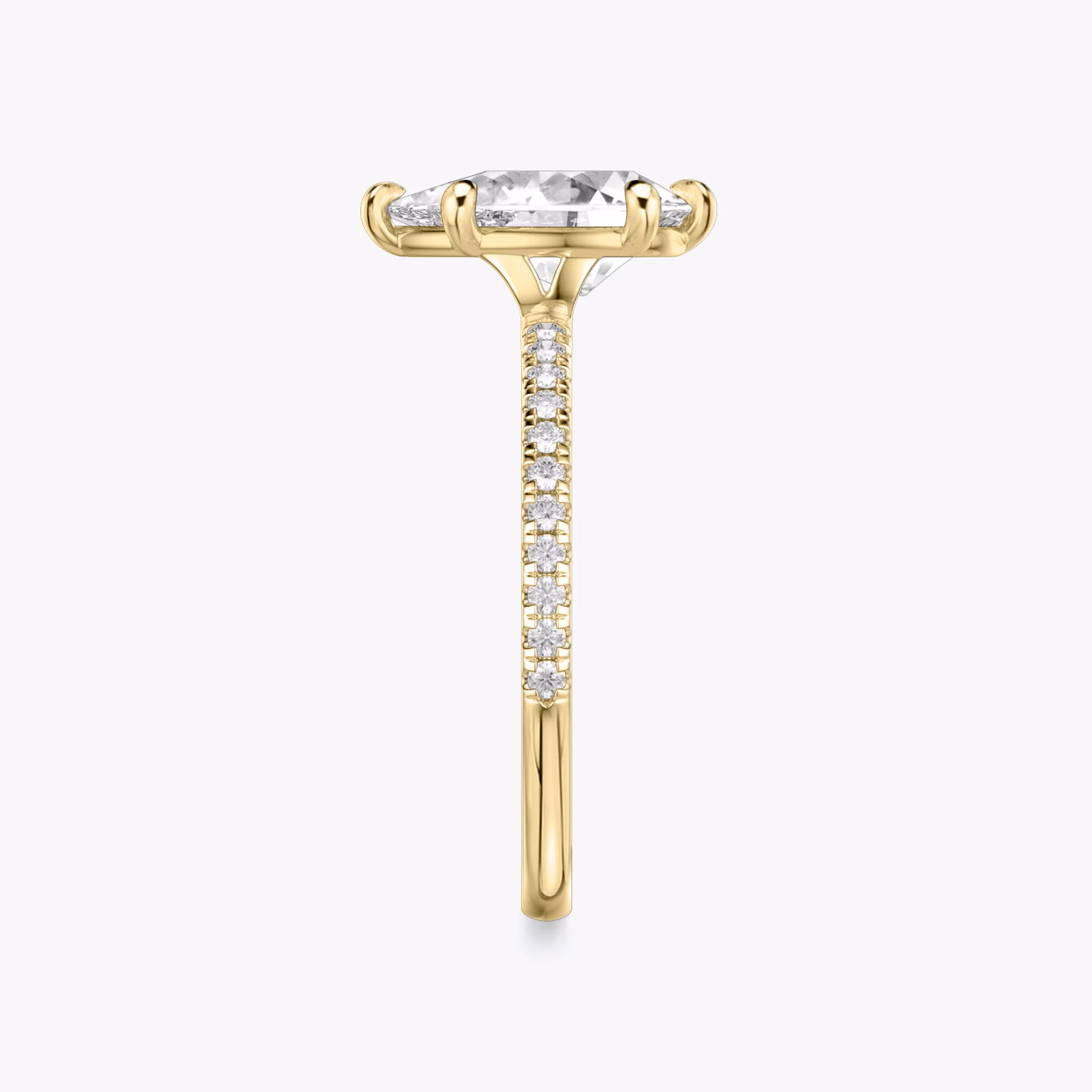 The Signature 6 Prong | Pear | 18k | Yellow Gold | bandAccent: Pavé | bandWidth: standard | hiddenHalo: no | diamondOrientation: vertical | caratWeight: other