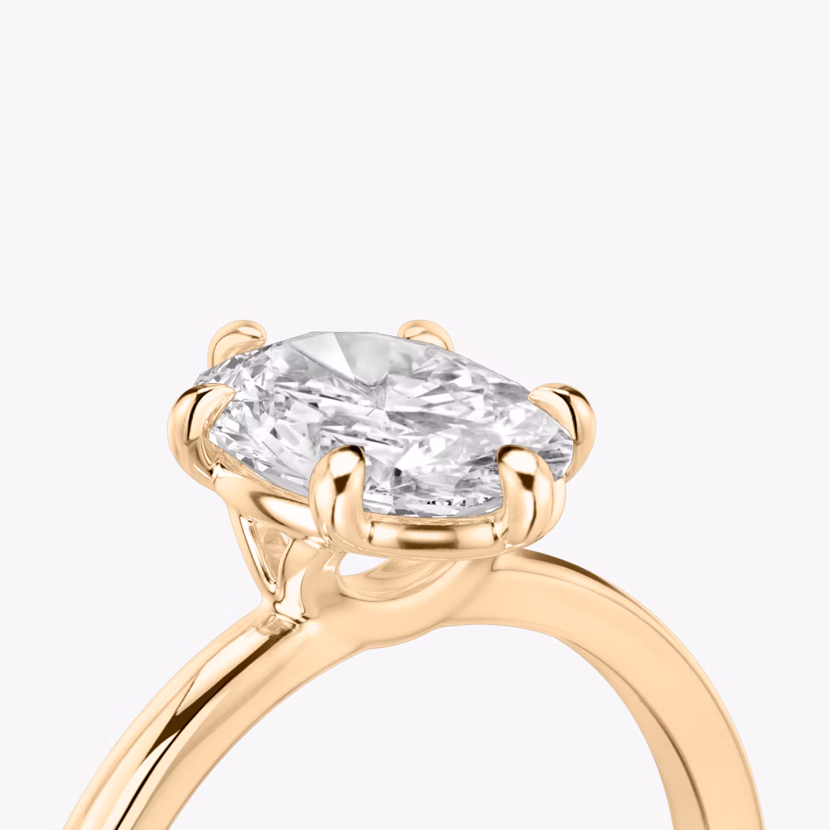 The Signature 6 Prong | Oval | 14k | Rose Gold | bandAccent: Plain | bandWidth: standard | hiddenHalo: no | diamondOrientation: vertical | caratWeight: other
