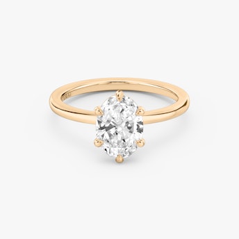 Rose gold 6-prong solitaire with Oval cut diamond