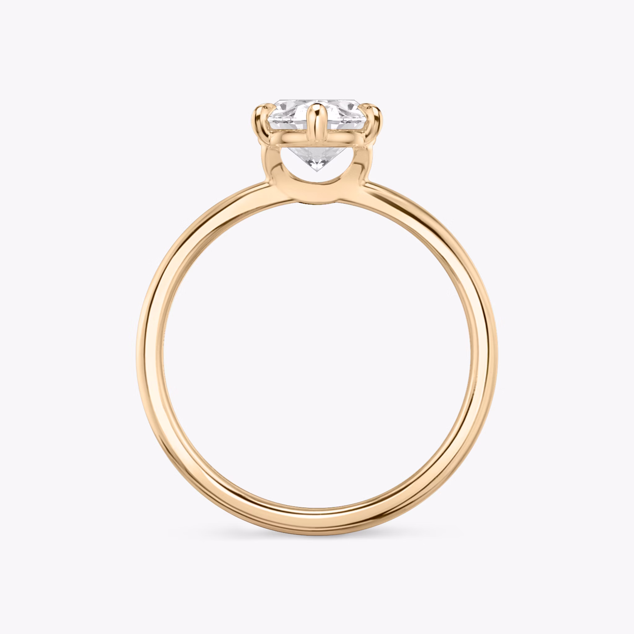 The Signature 6 Prong | Oval | 14k | Rose Gold | bandAccent: Plain | bandWidth: standard | hiddenHalo: no | diamondOrientation: vertical | caratWeight: other