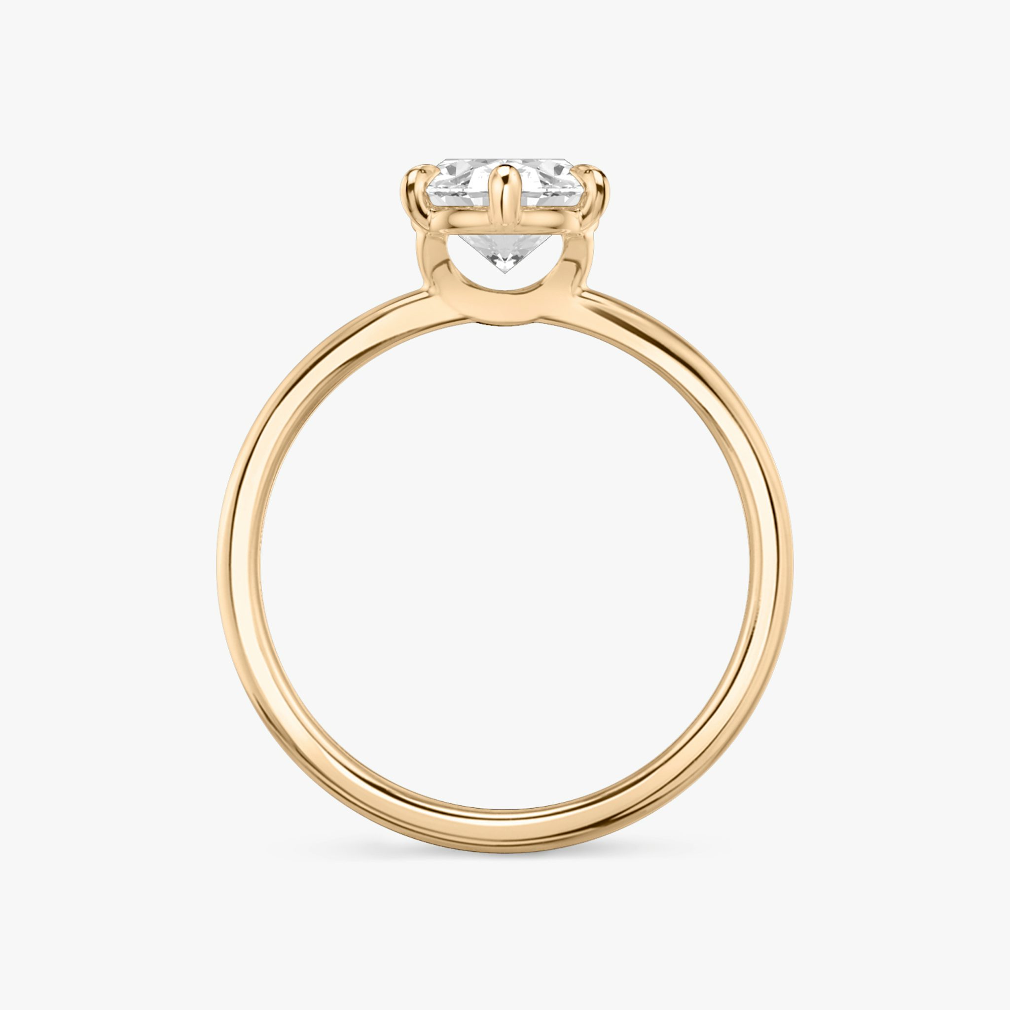 The Signature 6 Prong | Oval | 14k | Rose Gold | bandAccent: Plain | bandWidth: standard | hiddenHalo: no | diamondOrientation: vertical | caratWeight: other