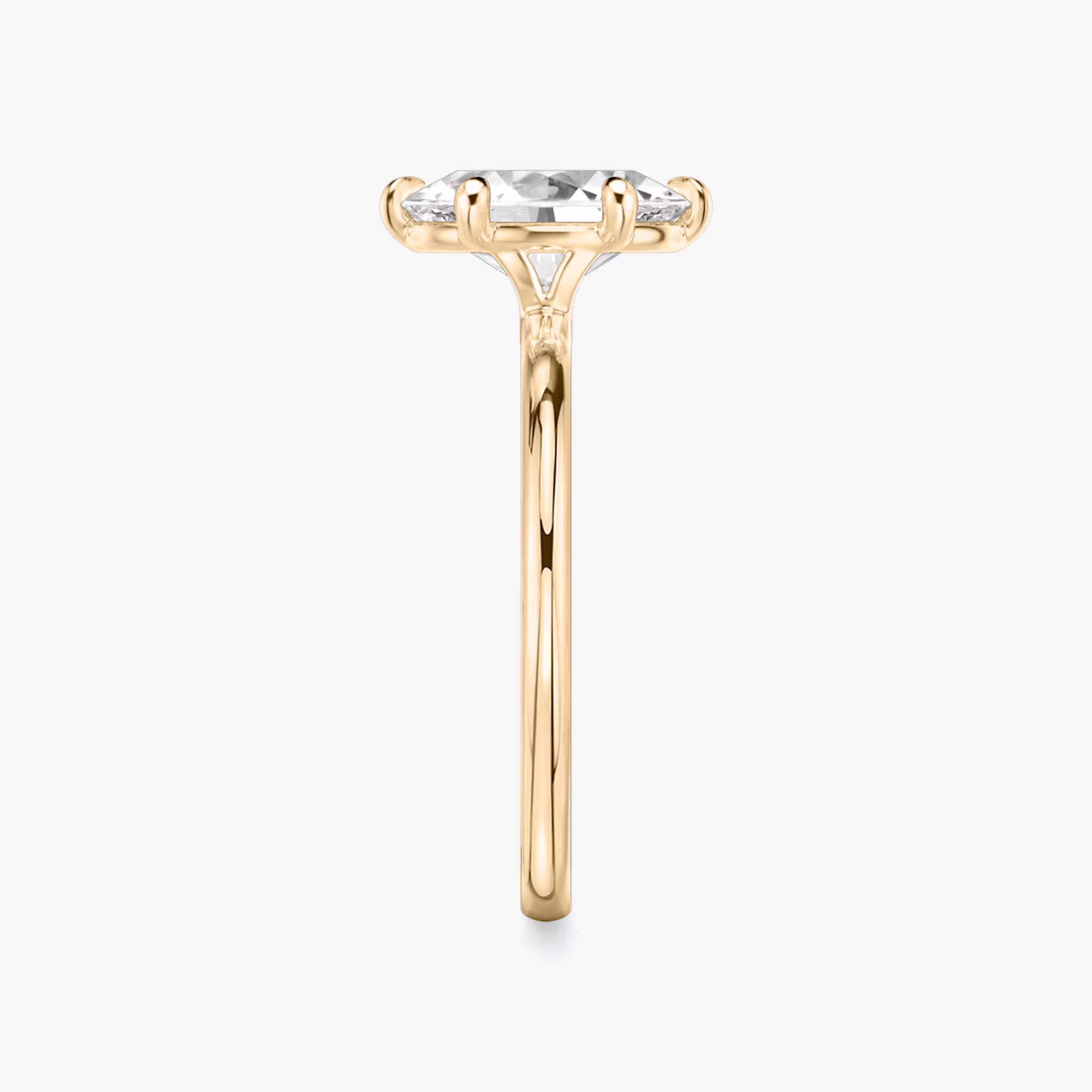 The Signature 6 Prong | Oval | 14k | Rose Gold | bandAccent: Plain | bandWidth: standard | hiddenHalo: no | diamondOrientation: vertical | caratWeight: other
