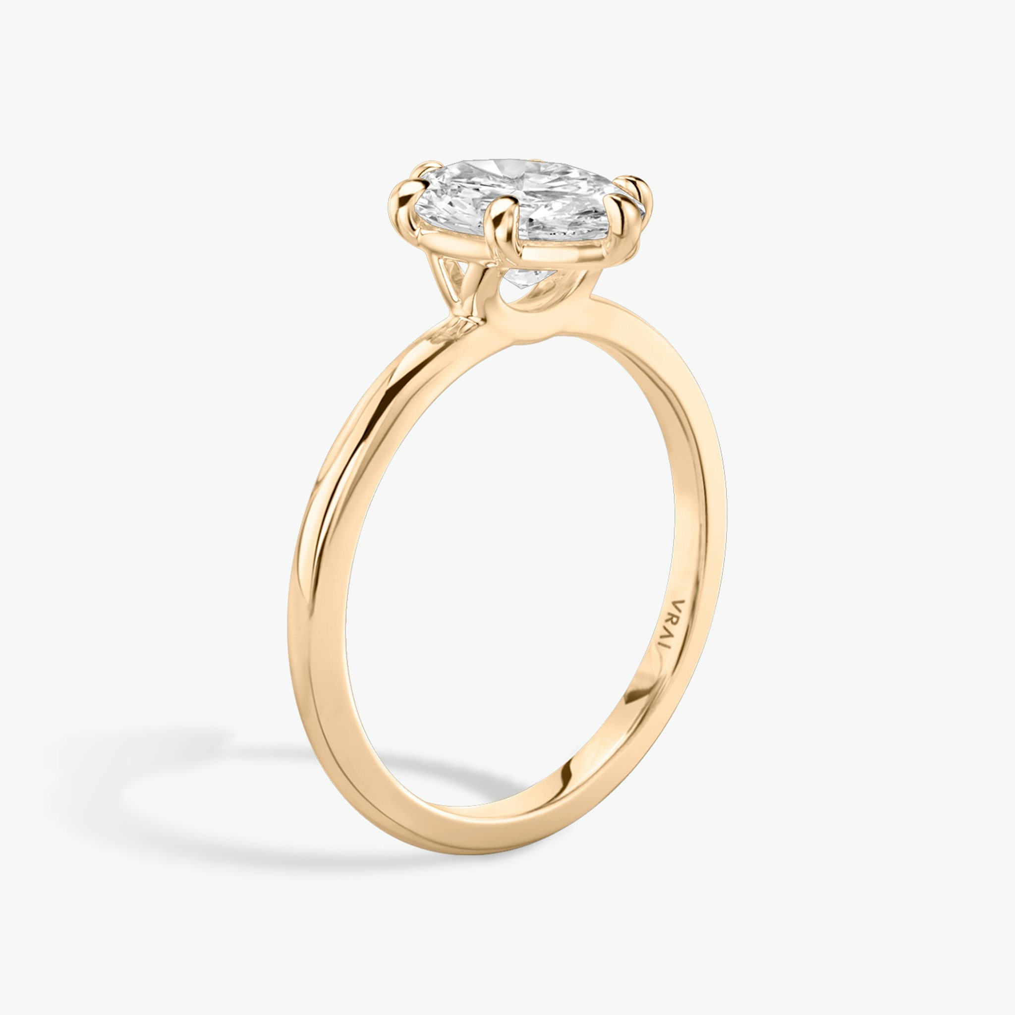 The Signature 6 Prong | Oval | 14k | Rose Gold | bandAccent: Plain | bandWidth: standard | hiddenHalo: no | diamondOrientation: vertical | caratWeight: other