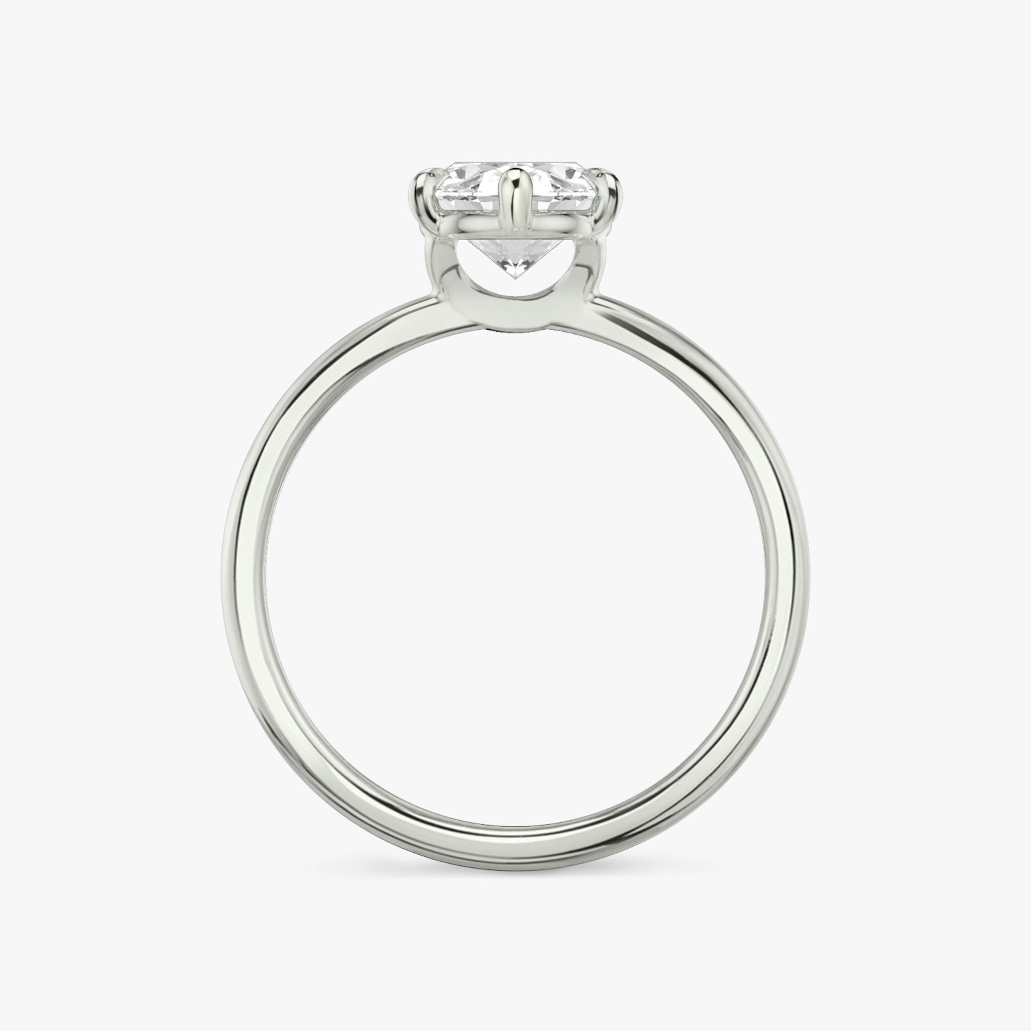 The Signature 6 Prong | Oval | 18k | White Gold | bandAccent: Plain | bandWidth: standard | hiddenHalo: no | diamondOrientation: vertical | caratWeight: other