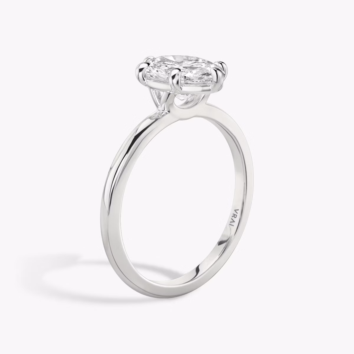 The Signature 6 Prong | Oval | Platinum | bandAccent: Plain | bandWidth: standard | hiddenHalo: no | diamondOrientation: vertical | caratWeight: other