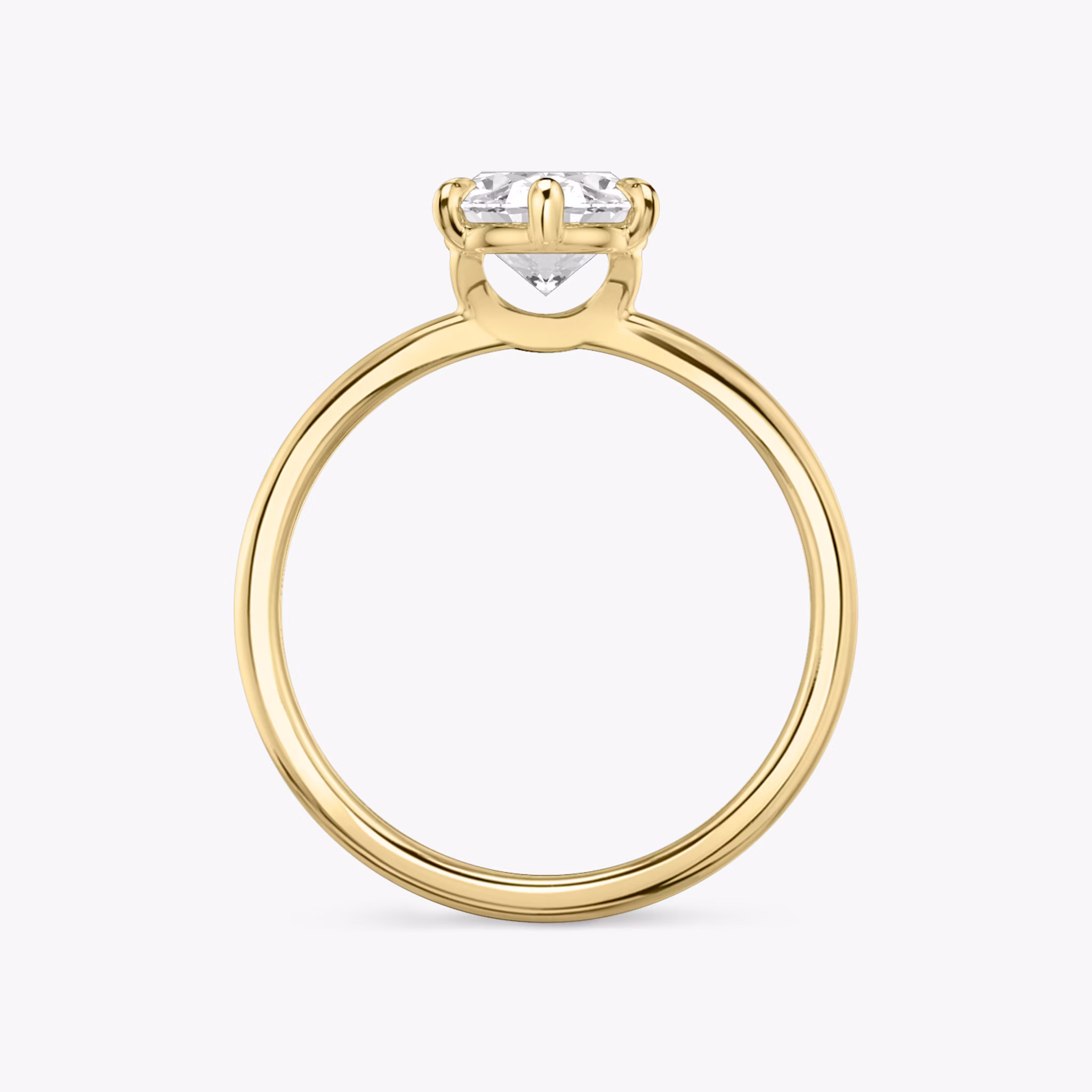 The Signature 6 Prong | Oval | 18k | Yellow Gold | bandAccent: Plain | bandWidth: standard | hiddenHalo: no | diamondOrientation: vertical | caratWeight: other