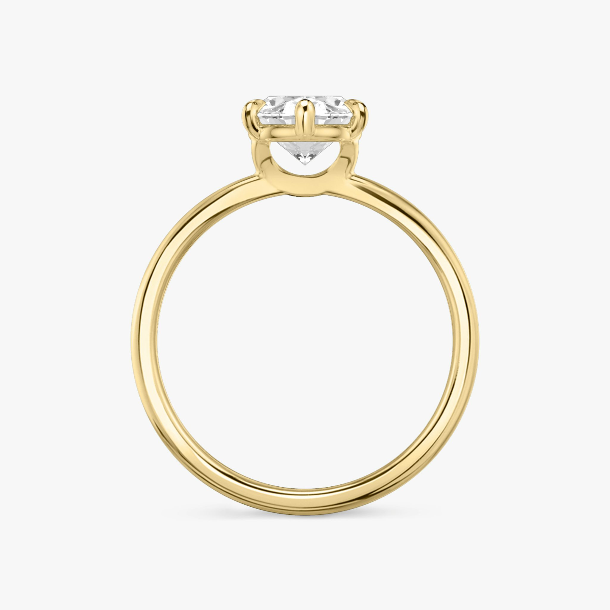 The Signature 6 Prong | Oval | 18k | Yellow Gold | bandAccent: Plain | bandWidth: standard | hiddenHalo: no | diamondOrientation: vertical | caratWeight: other