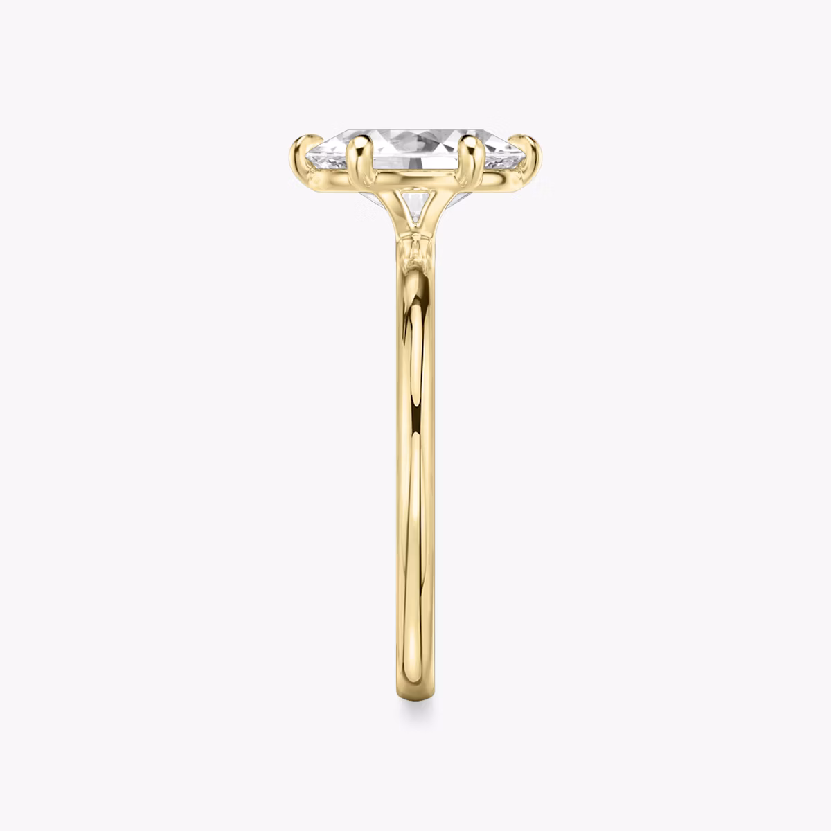 The Signature 6 Prong | Oval | 18k | Yellow Gold | bandAccent: Plain | bandWidth: standard | hiddenHalo: no | diamondOrientation: vertical | caratWeight: other