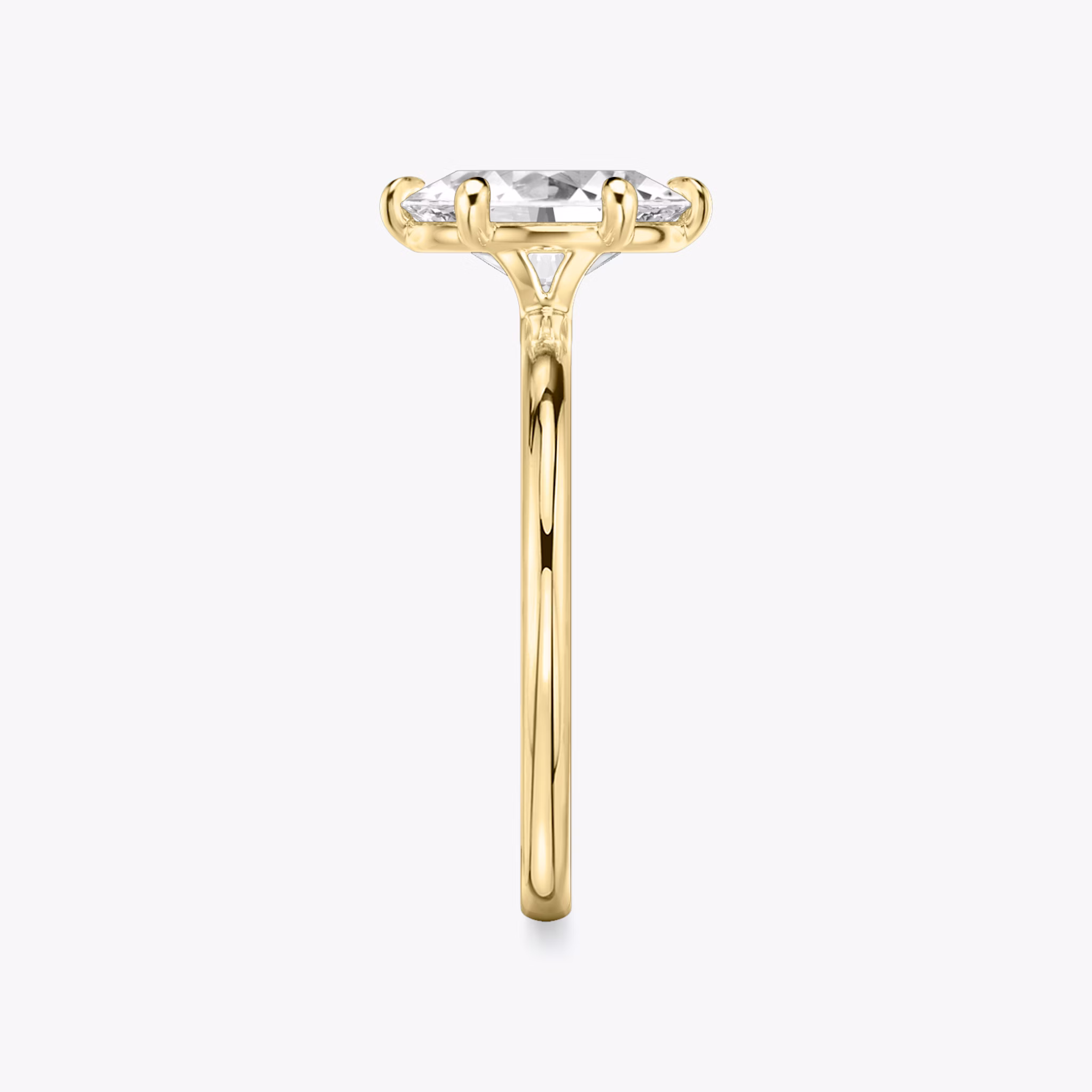 The Signature 6 Prong | Oval | 18k | Yellow Gold | bandAccent: Plain | bandWidth: standard | hiddenHalo: no | diamondOrientation: vertical | caratWeight: other