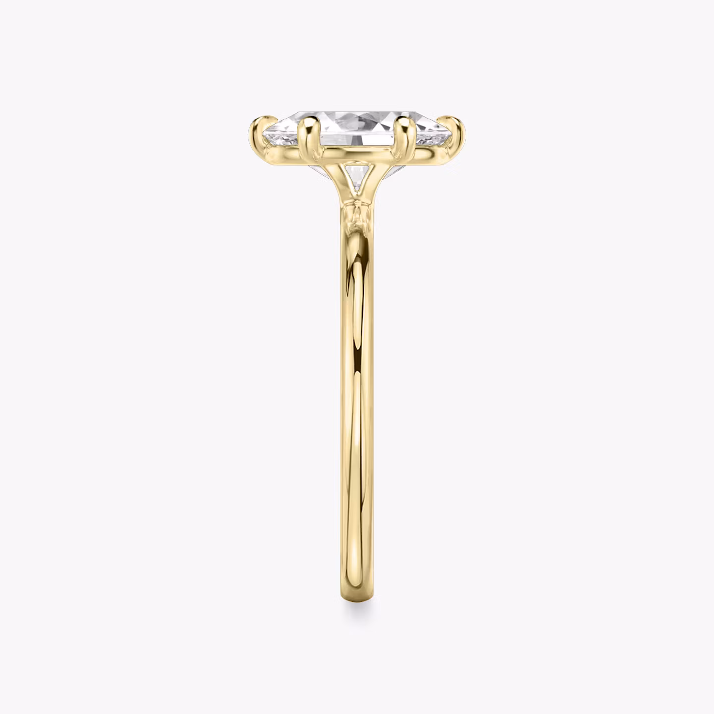 The Signature 6 Prong | Oval | 18k | Yellow Gold | bandAccent: Plain | bandWidth: standard | hiddenHalo: no | diamondOrientation: vertical | caratWeight: other