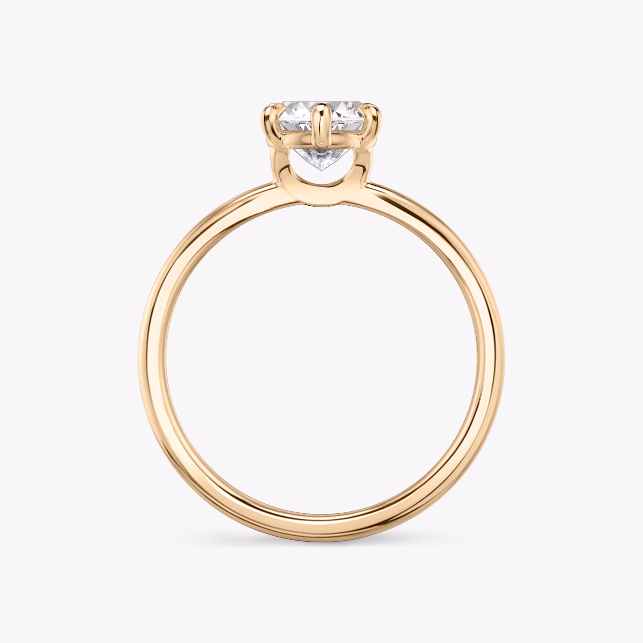 The Signature 6 Prong | Marquise | 14k | Rose Gold | bandAccent: Plain | bandWidth: standard | hiddenHalo: no | diamondOrientation: vertical | caratWeight: other