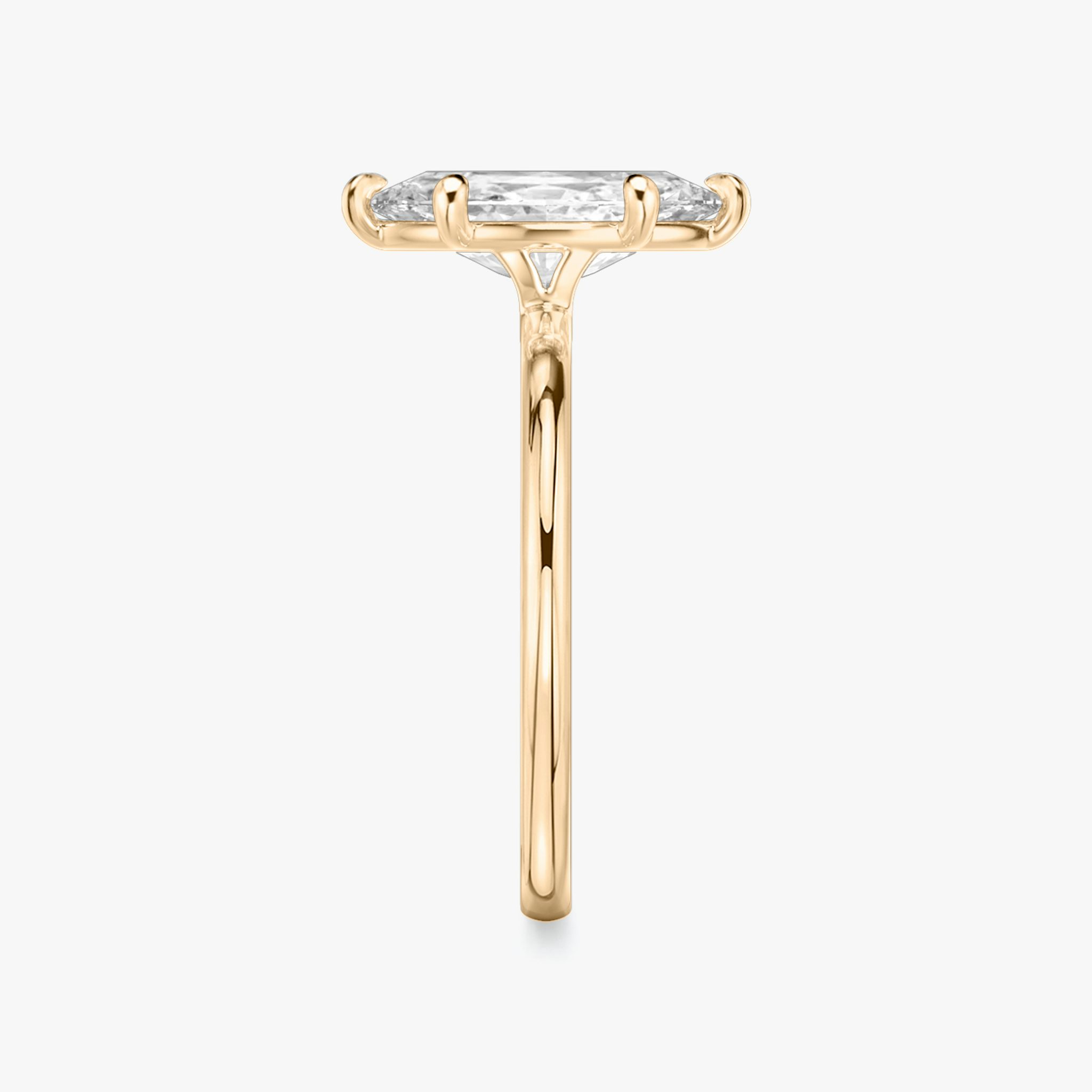 The Signature 6 Prong | Marquise | 14k | Rose Gold | bandAccent: Plain | bandWidth: standard | hiddenHalo: no | diamondOrientation: vertical | caratWeight: other