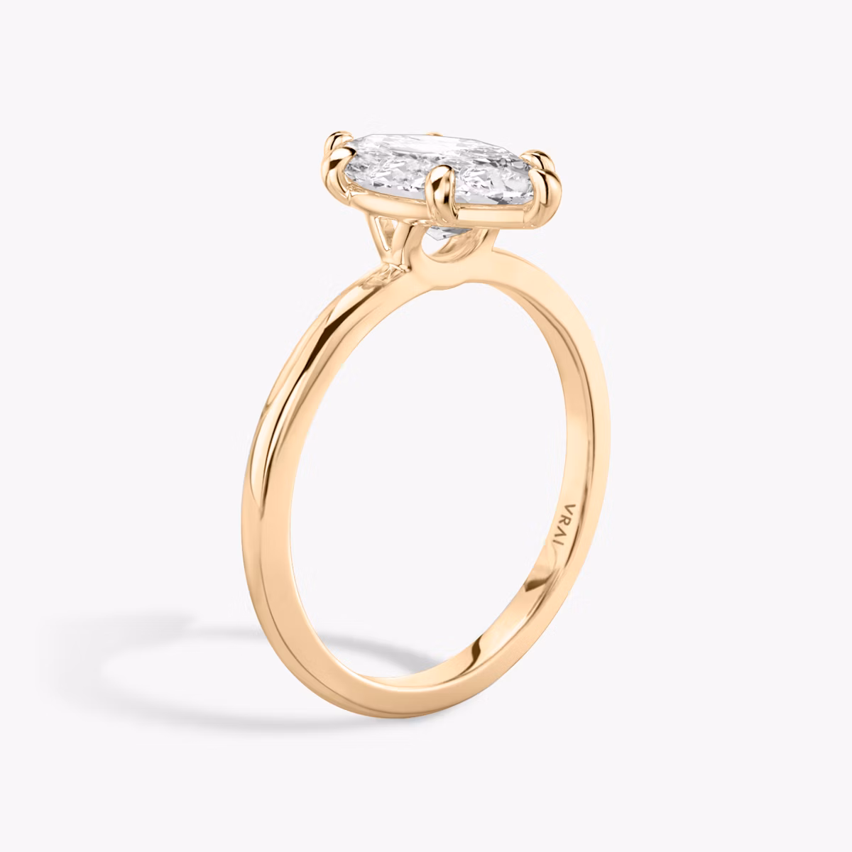 The Signature 6 Prong | Marquise | 14k | Rose Gold | bandAccent: Plain | bandWidth: standard | hiddenHalo: no | diamondOrientation: vertical | caratWeight: other