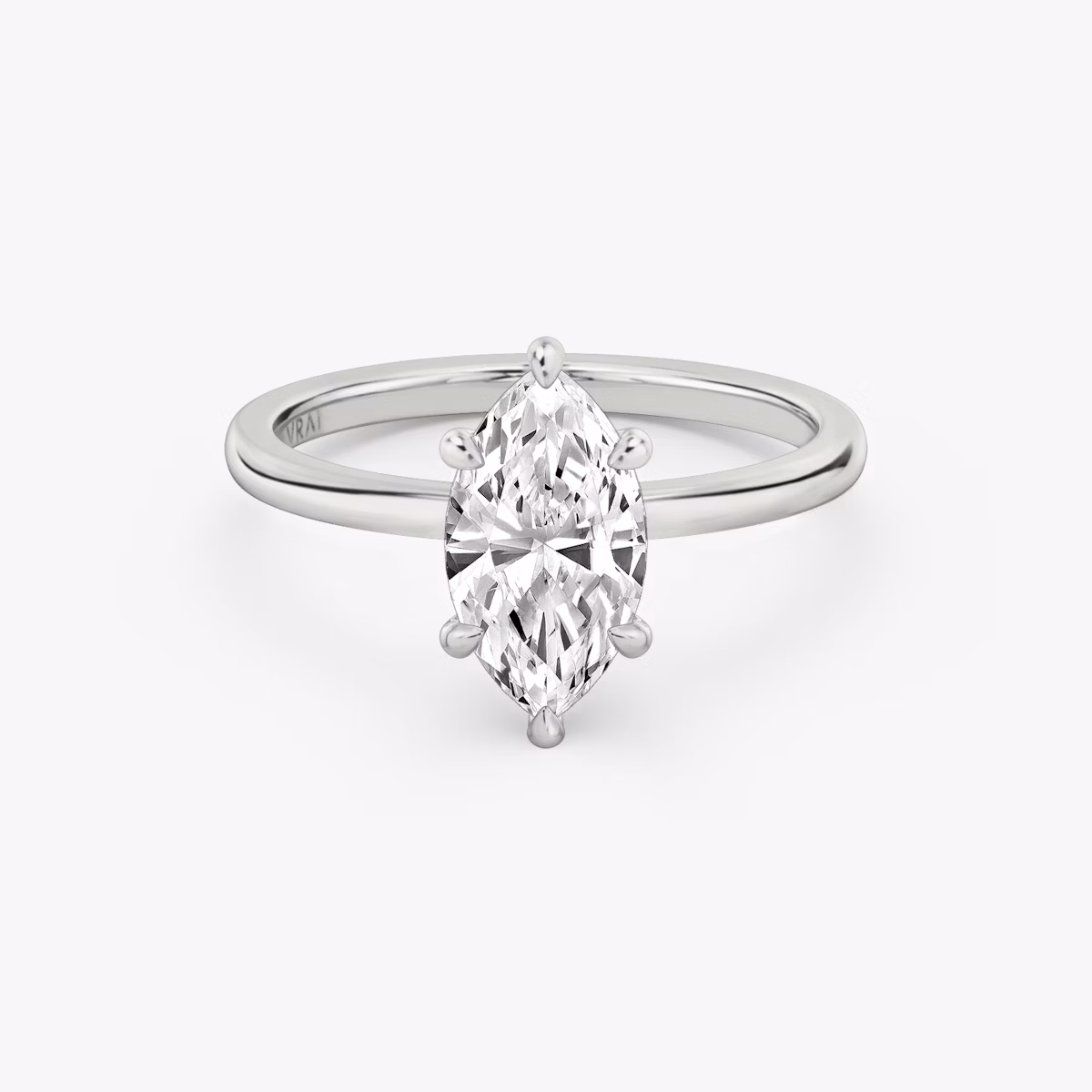 The Signature 6 Prong | Marquise | Platinum | bandAccent: Plain | bandWidth: standard | hiddenHalo: no | diamondOrientation: vertical | caratWeight: other