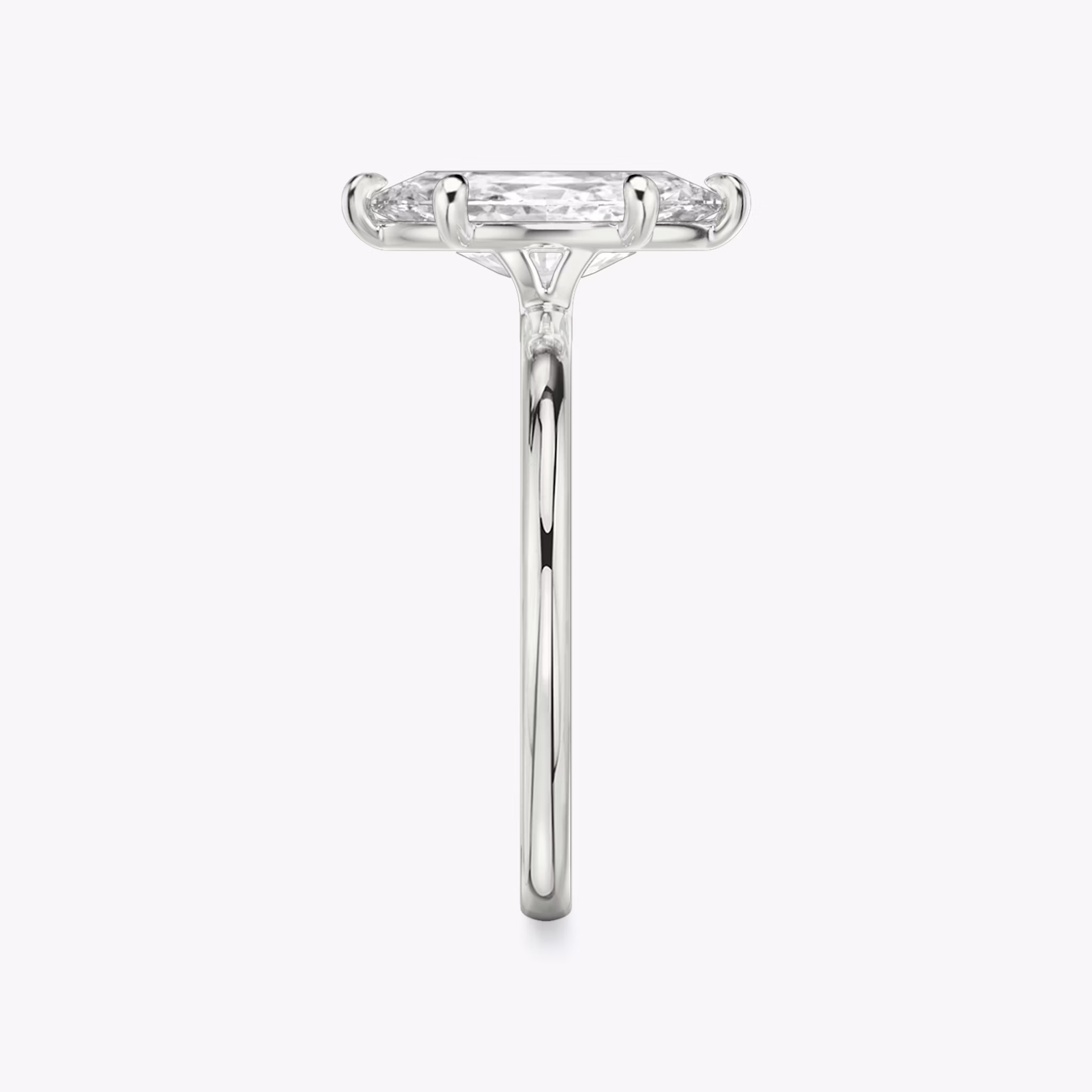 The Signature 6 Prong | Marquise | 18k | White Gold | bandAccent: Plain | bandWidth: standard | hiddenHalo: no | diamondOrientation: vertical | caratWeight: other