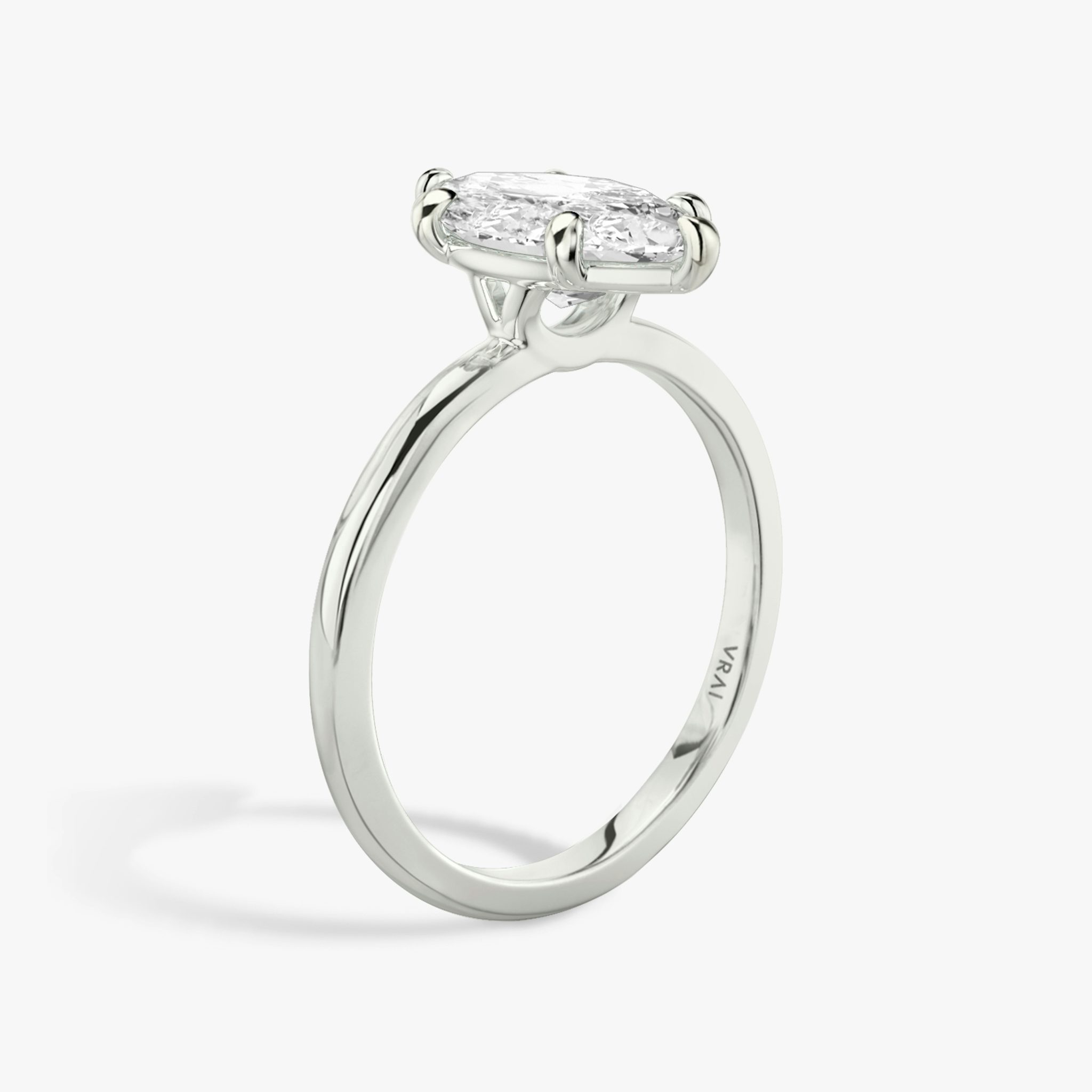 The Signature 6 Prong | Marquise | 18k | White Gold | bandAccent: Plain | bandWidth: standard | hiddenHalo: no | diamondOrientation: vertical | caratWeight: other