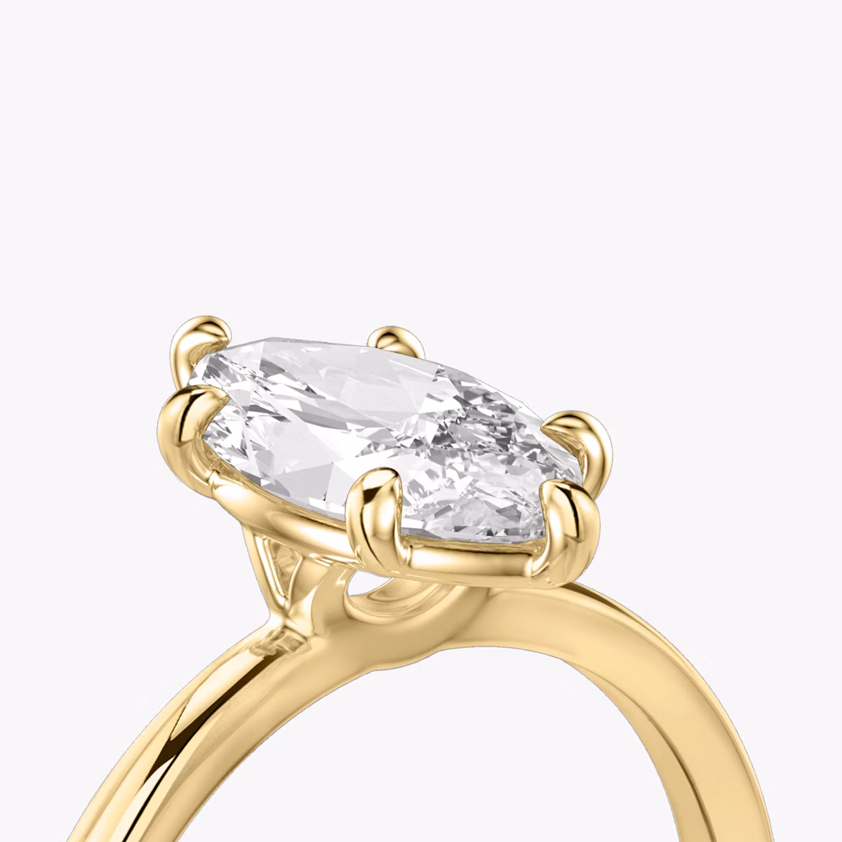 The Signature 6 Prong | Marquise | 18k | Yellow Gold | bandAccent: Plain | bandWidth: standard | hiddenHalo: no | diamondOrientation: vertical | caratWeight: other