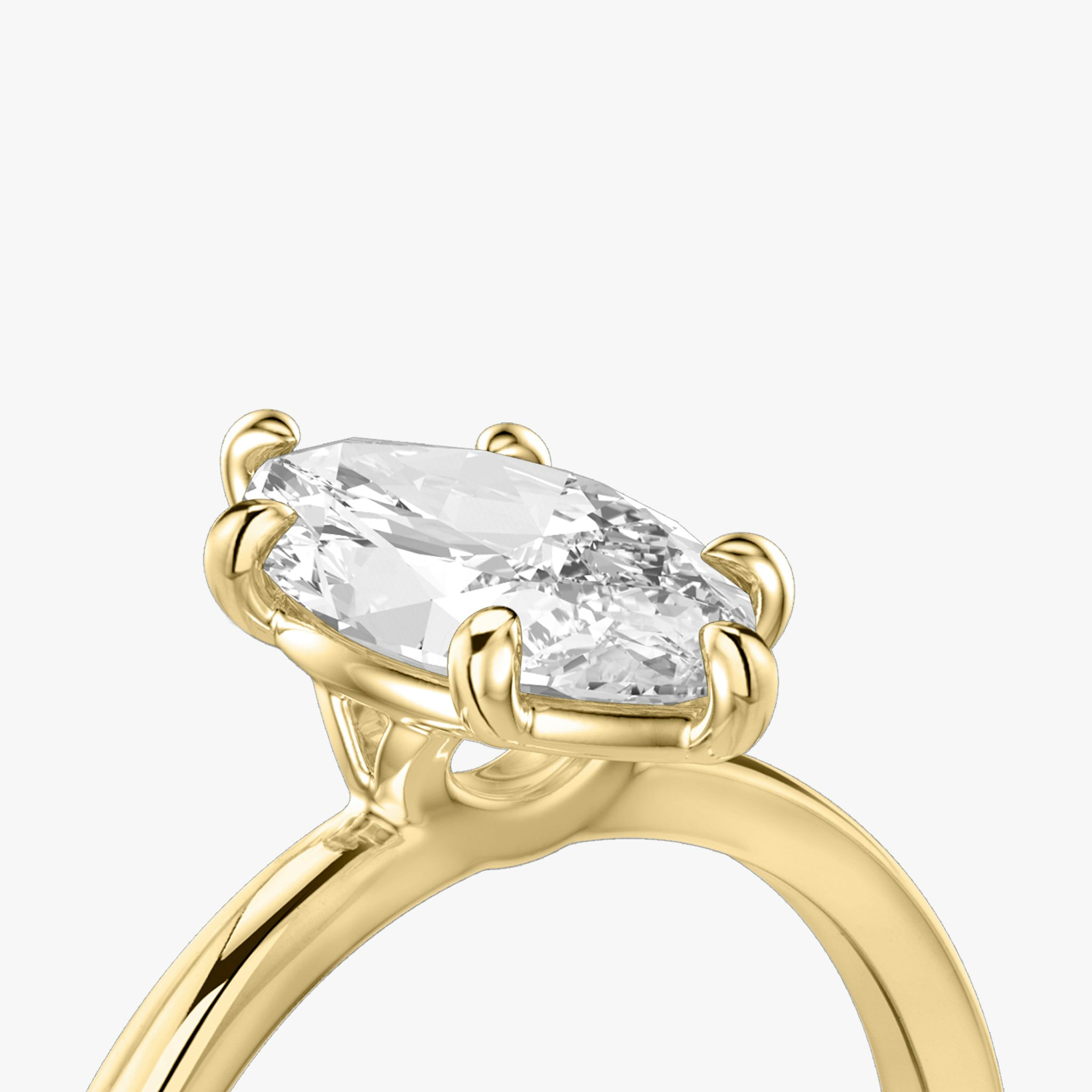 The Signature 6 Prong | Marquise | 18k | Yellow Gold | bandAccent: Plain | bandWidth: standard | hiddenHalo: no | diamondOrientation: vertical | caratWeight: other