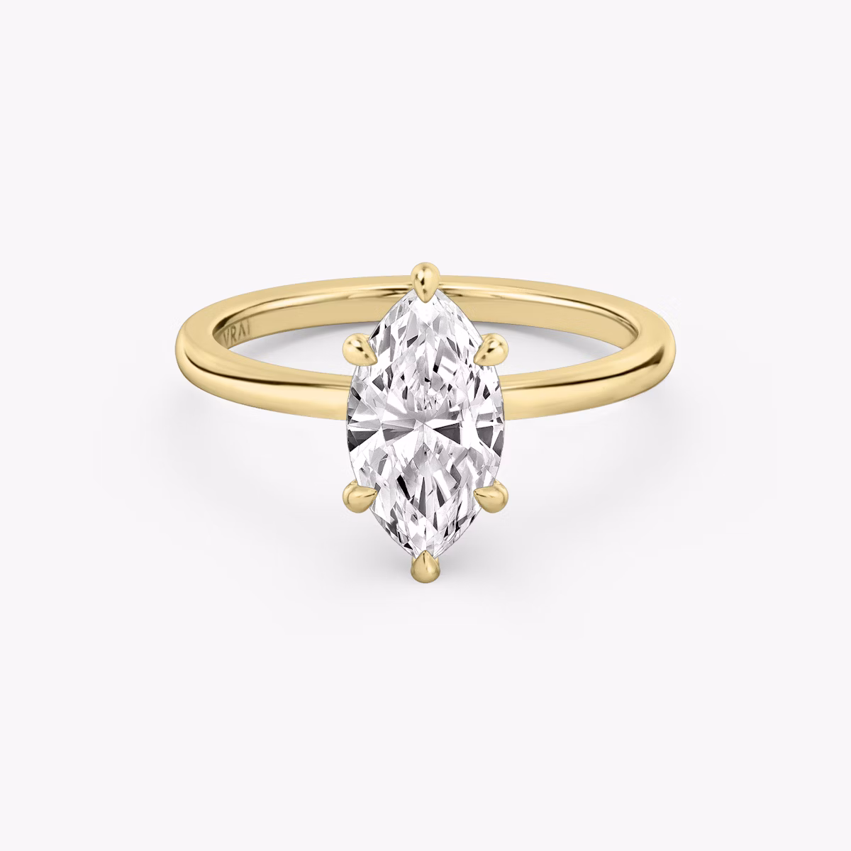 The Signature 6 Prong | Marquise | 18k | Yellow Gold | bandAccent: Plain | bandWidth: standard | hiddenHalo: no | diamondOrientation: vertical | caratWeight: other